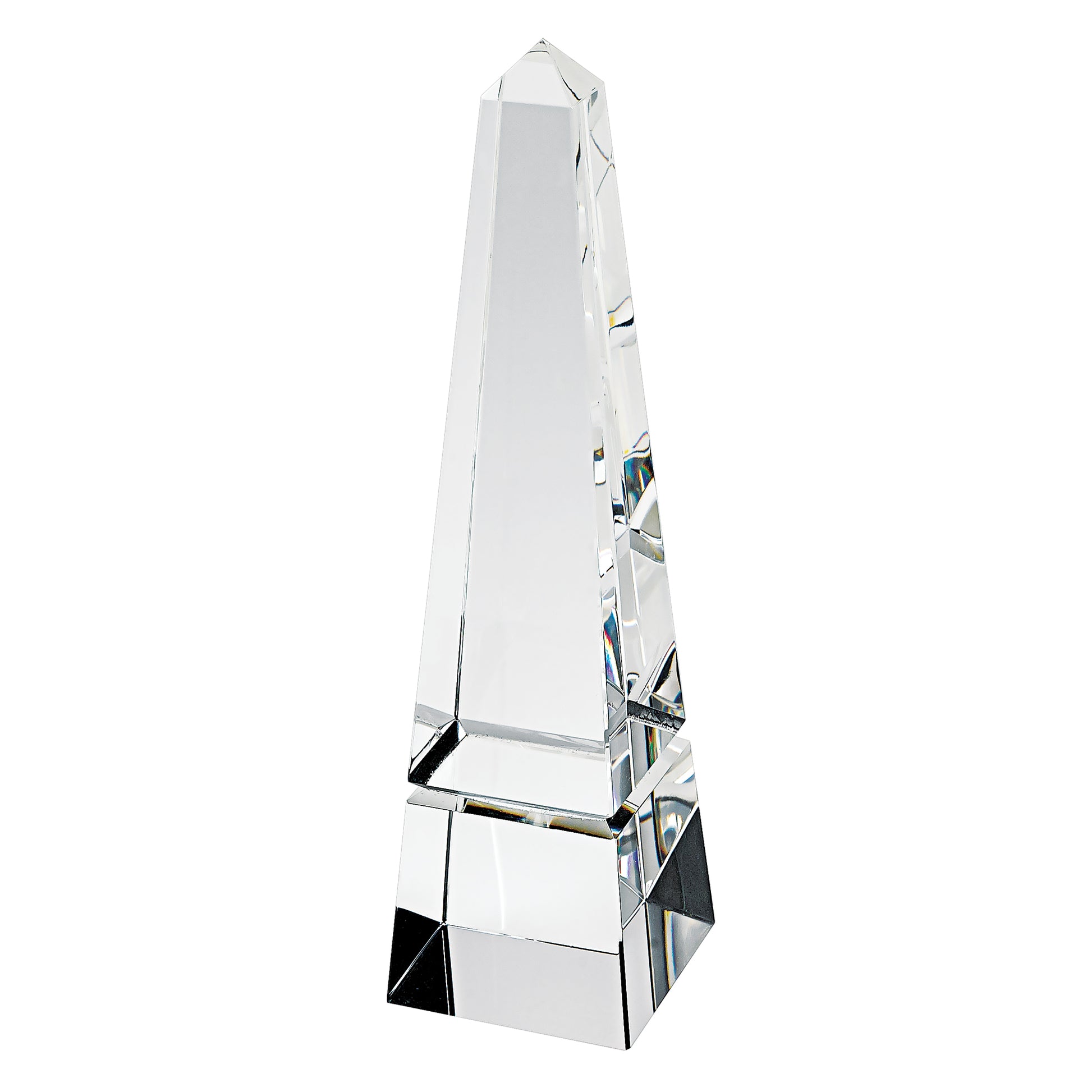 12" Clear Crystal Obelisk Statue-Sculptures-DECOROLALA