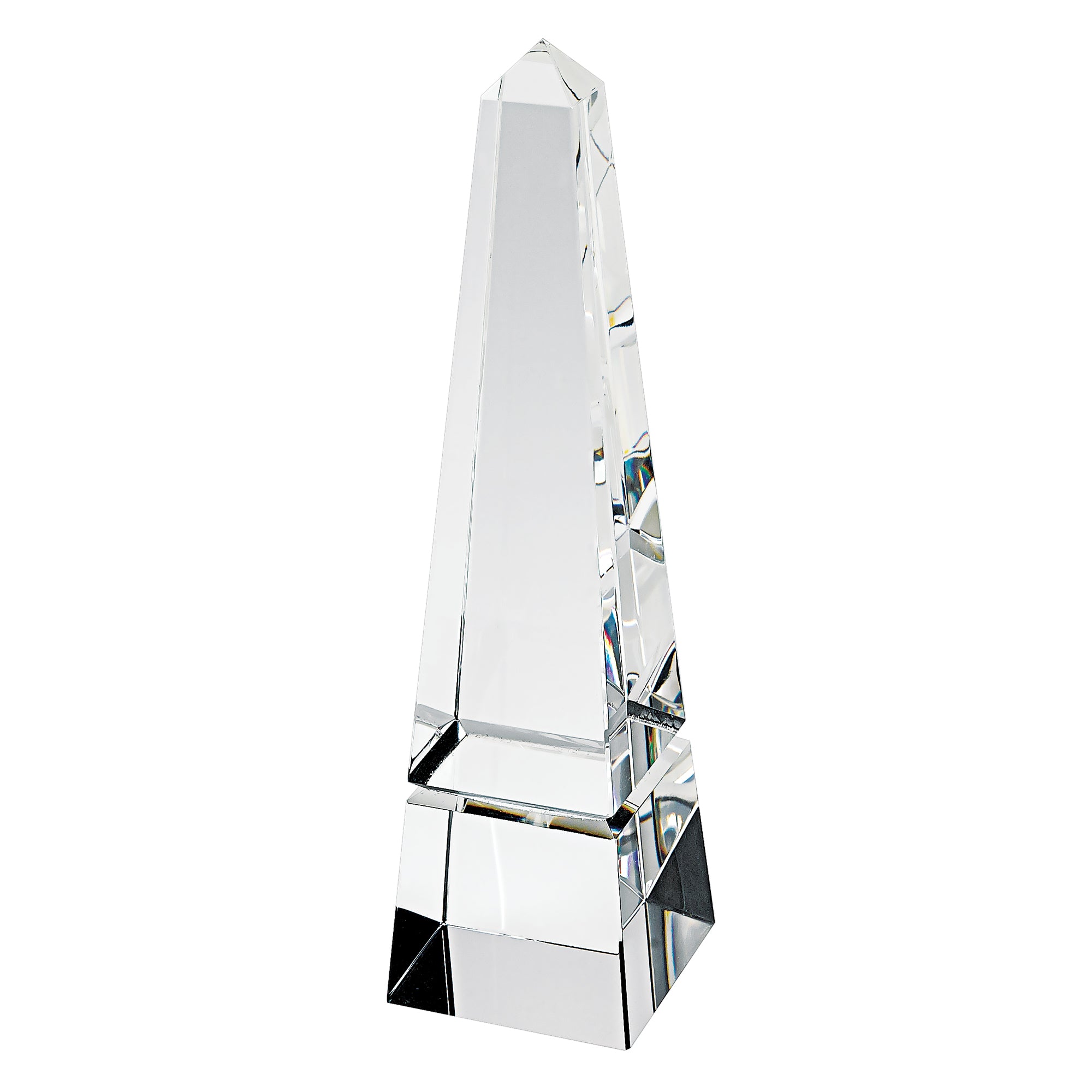 12" Clear Crystal Obelisk Statue-Sculptures-DECOROLALA