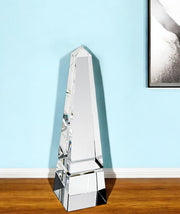 12" Clear Crystal Obelisk Statue-Sculptures-DECOROLALA