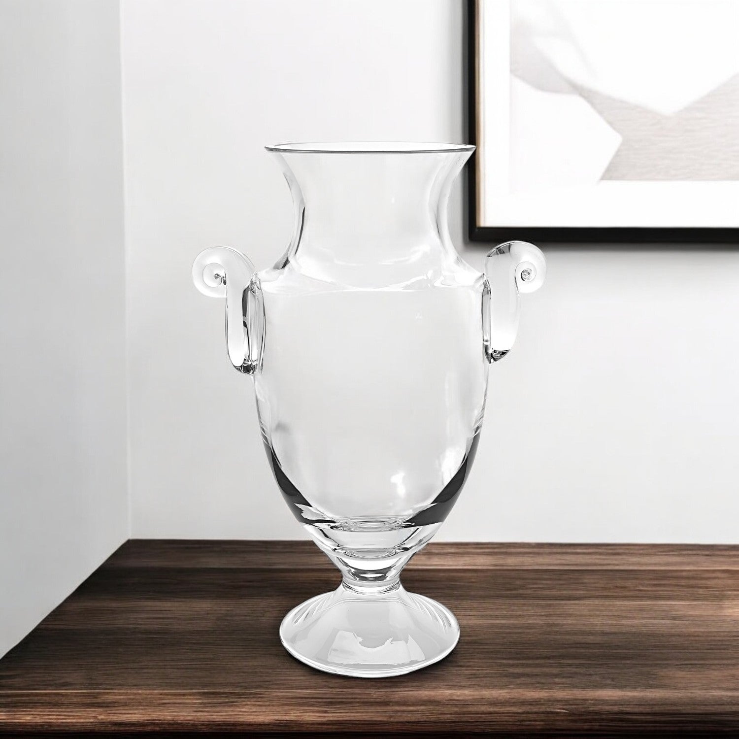 12" Clear Cylinder Lead Free Crystal Table Vase-Vases-DECOROLALA