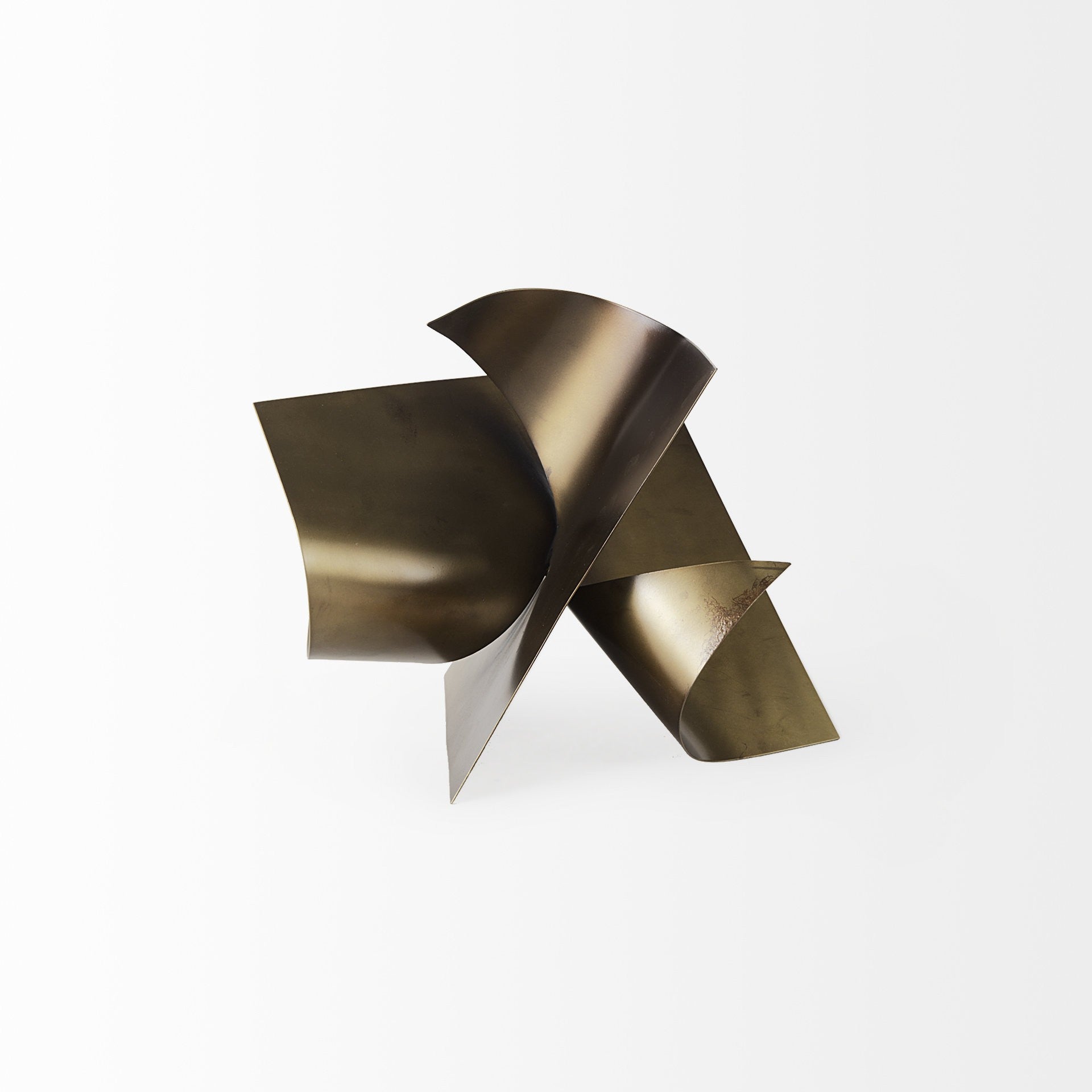 12" Contempo Antiqued Gold Abstract Sculpture-Sculptures-DECOROLALA