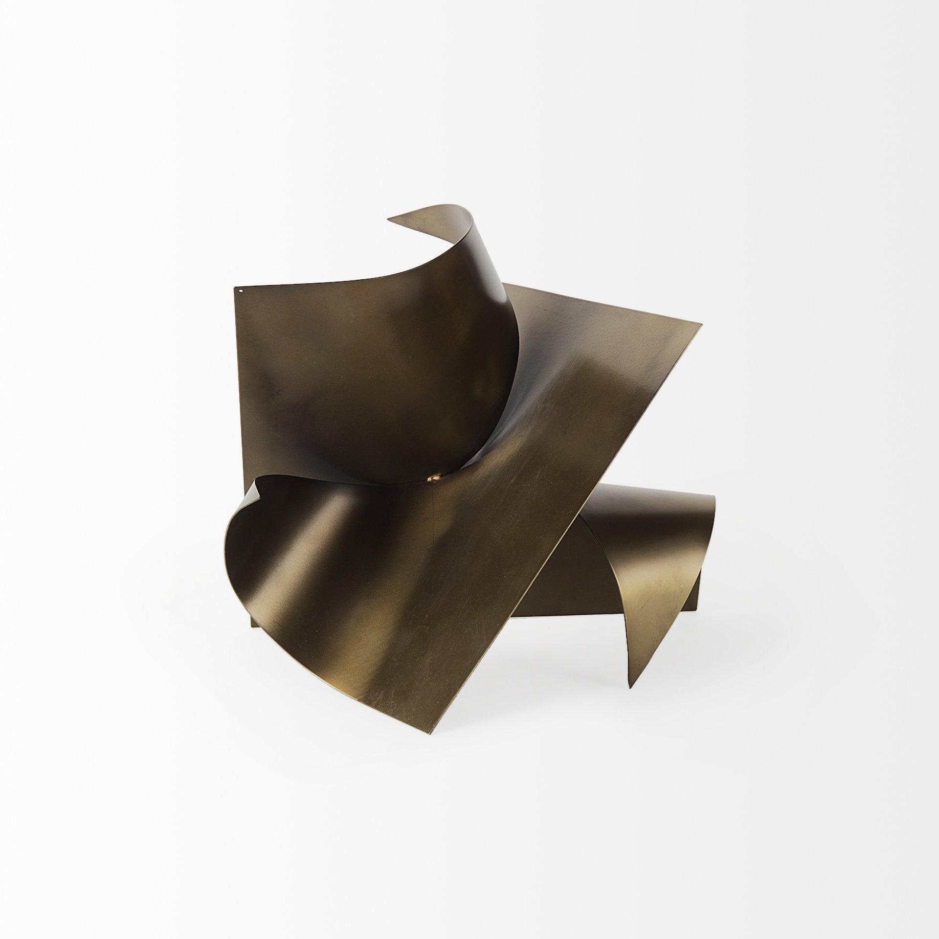 12" Contempo Antiqued Gold Abstract Sculpture-Sculptures-DECOROLALA