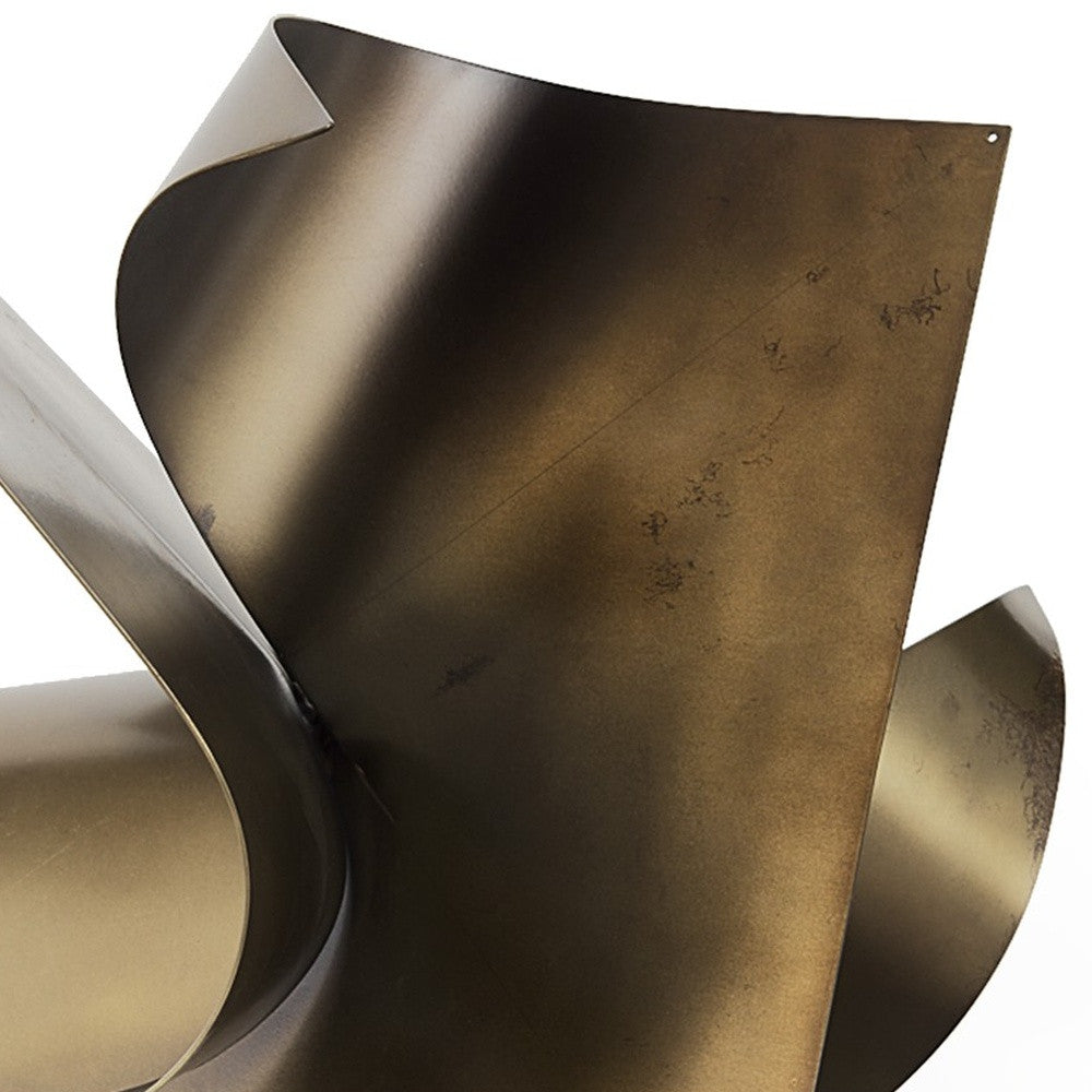 12" Contempo Antiqued Gold Abstract Sculpture-Sculptures-DECOROLALA