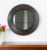 12" Espresso Round Framed Accent Mirror-Mirrors-DECOROLALA