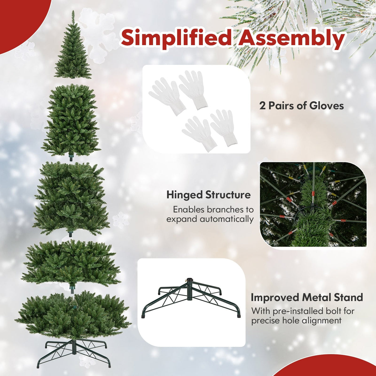 12 FT Artificial Christmas Tree with 800 Warm White LED Lights for Home Party Shopping Mall-Christmas Trees-DECOROLALA