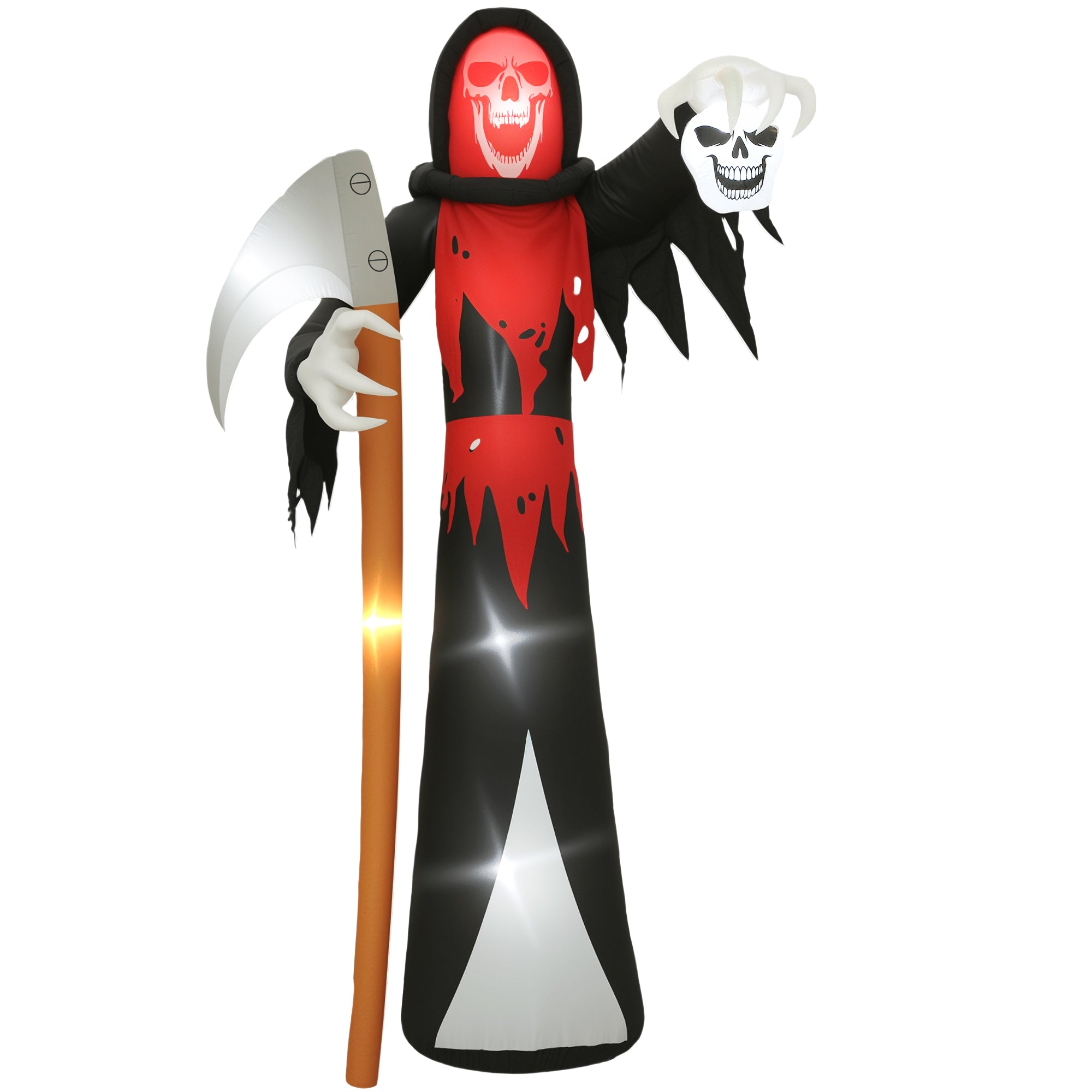 12 FT Halloween Inflatable Grim Reaper, Blow Up Garden Decor with Built-in Lights for Halloween Party Indoor, Outdoor-Home Furnishings > Holiday & Seasonal > Halloween Decorations-DECOROLALA
