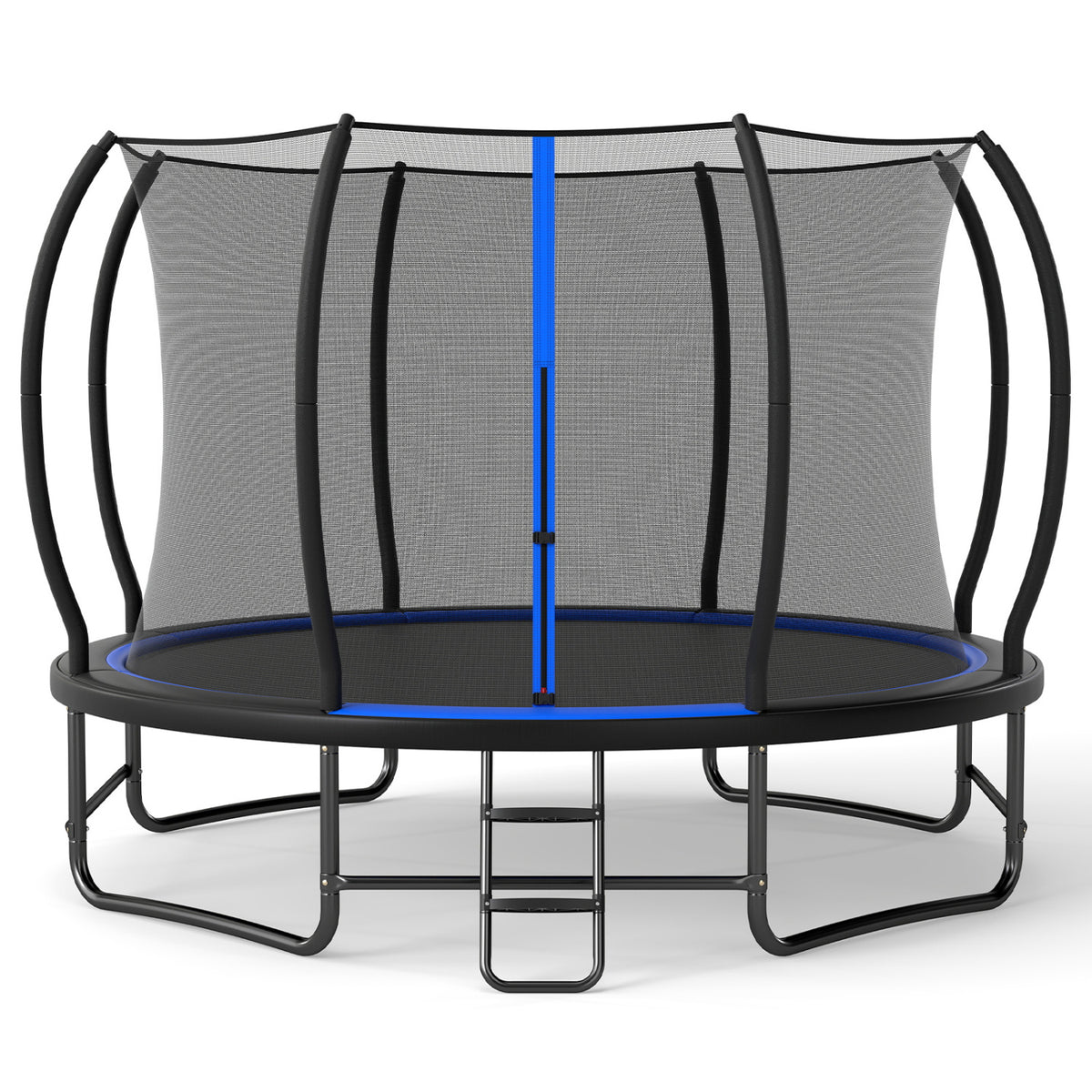 12 FT Outdoor Recreational Trampoline with Enclosure Net and Ladder-Trampolines-DECOROLALA