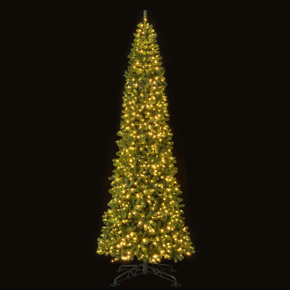 12 FT Tall Prelit Hinged Artificial Christmas Tree with 2536 PVC Branch Tips-Christmas Trees-DECOROLALA