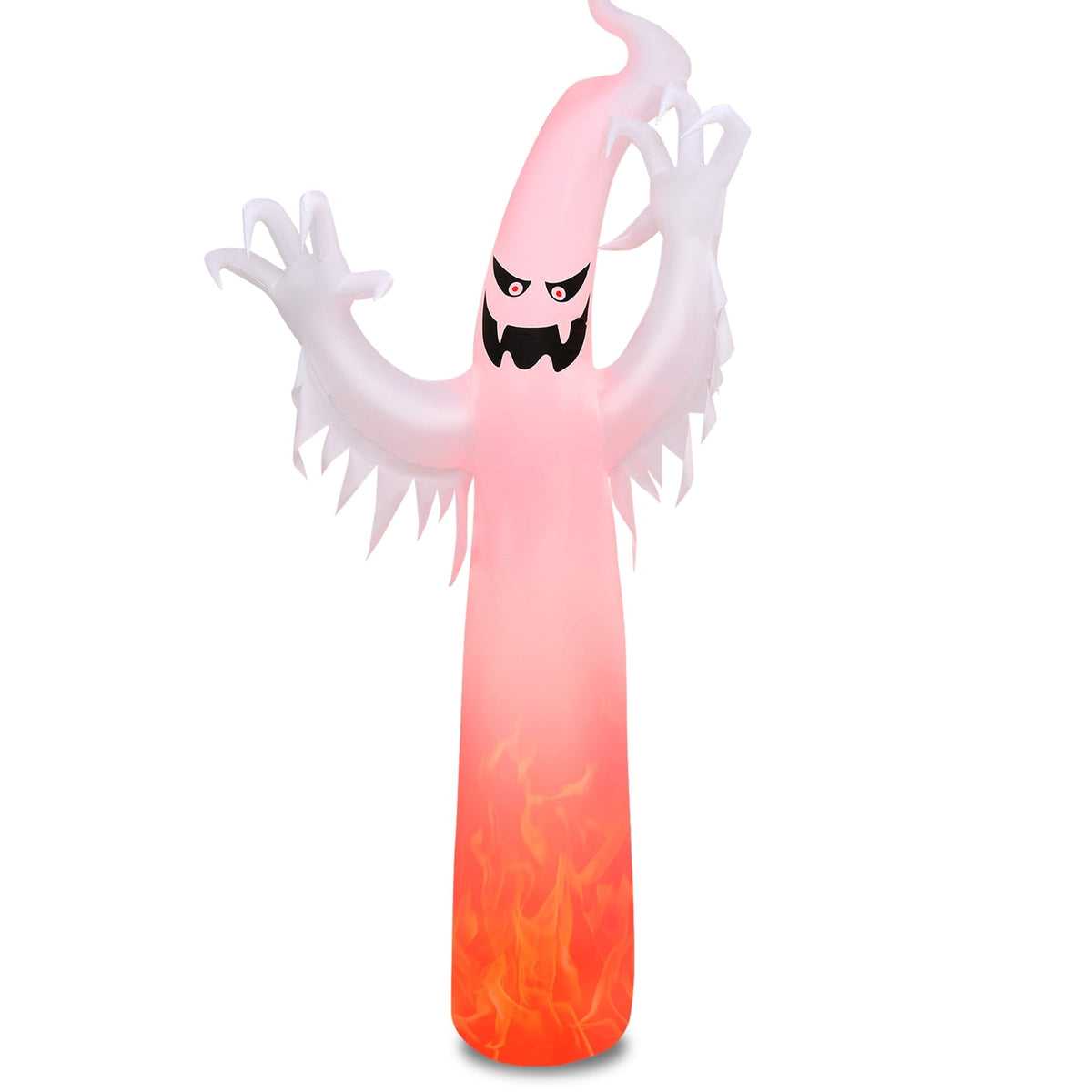 12 Ft Halloween Inflatable Ghost with LED Flame Lights-Halloween-DECOROLALA