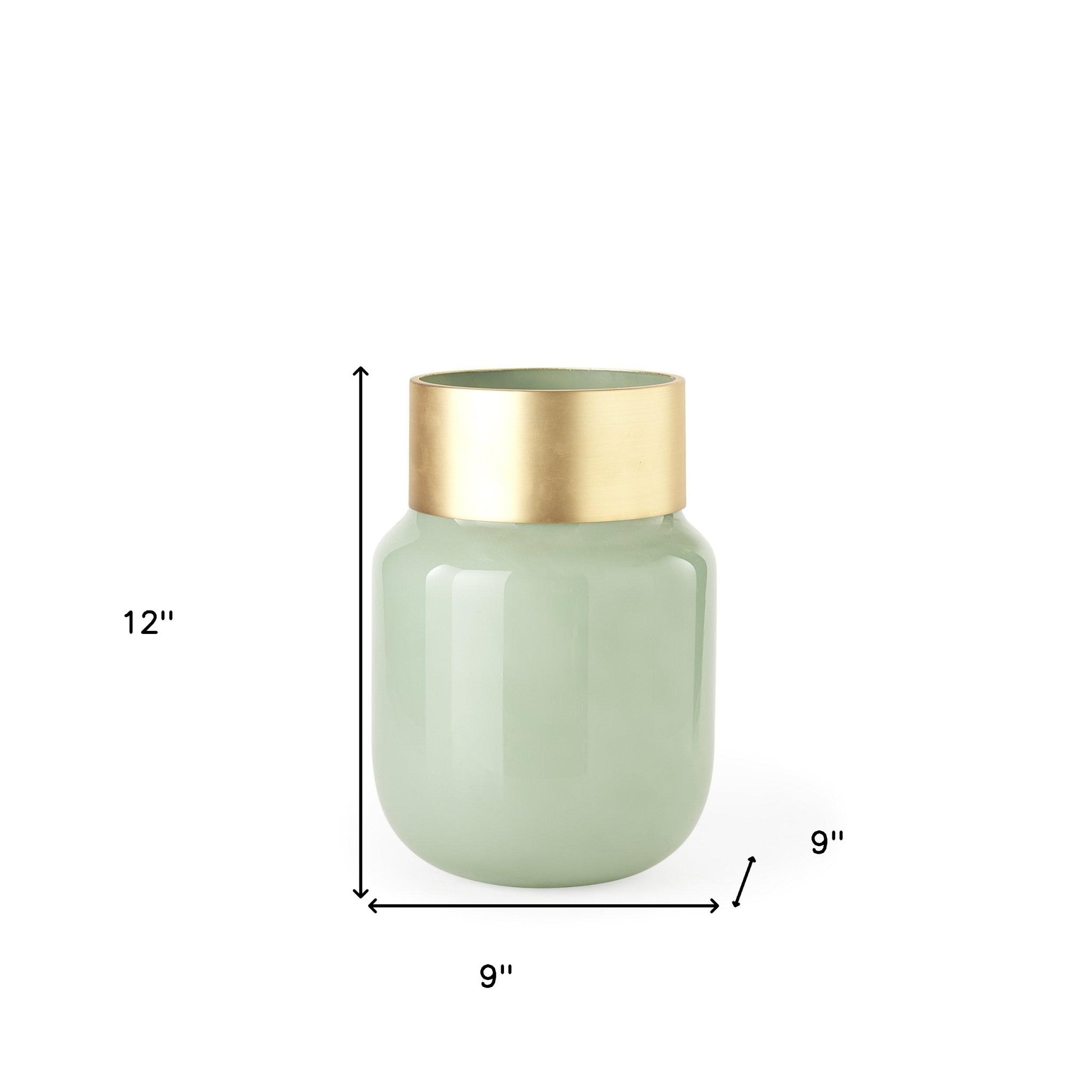 12" Green Abstract Cylinder Crystal Glass Table Vase-Vases-DECOROLALA