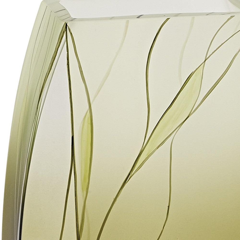12" Green Abstract Lead Free Crystal Table Vase-Vases-DECOROLALA
