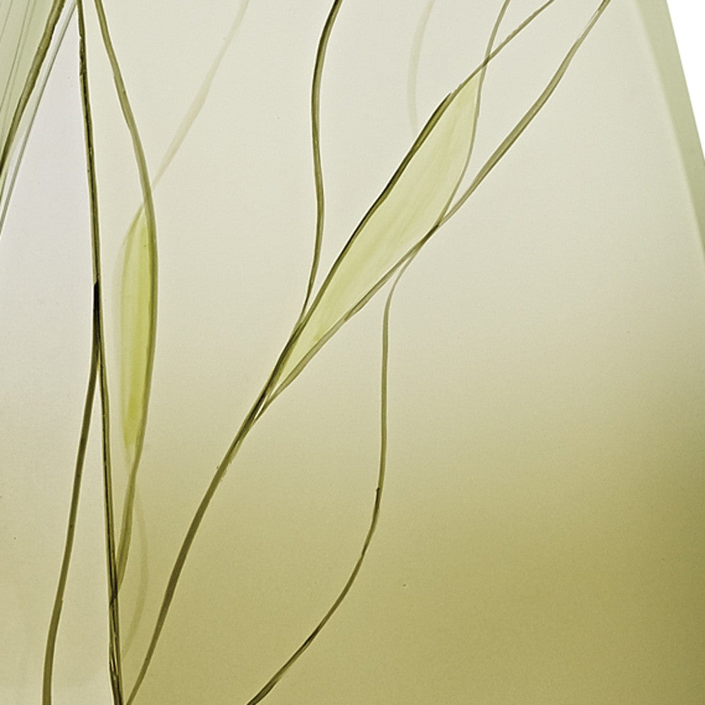 12" Green Abstract Lead Free Crystal Table Vase-Vases-DECOROLALA