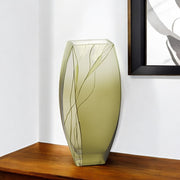 12" Green Abstract Lead Free Crystal Table Vase-Vases-DECOROLALA