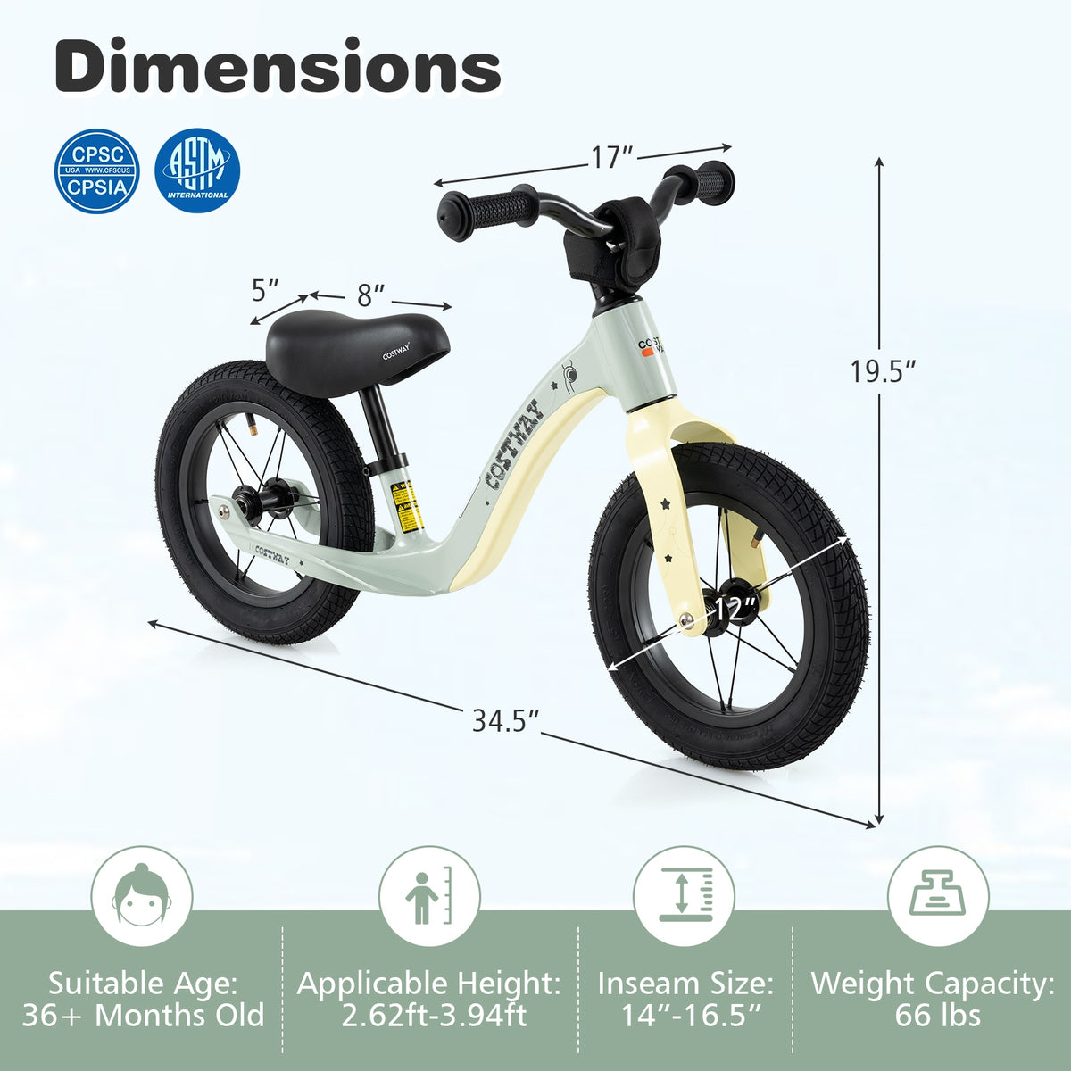 12-Inch Magnesium Alloy Balance Bike - Adjustable Seat & Handlebar