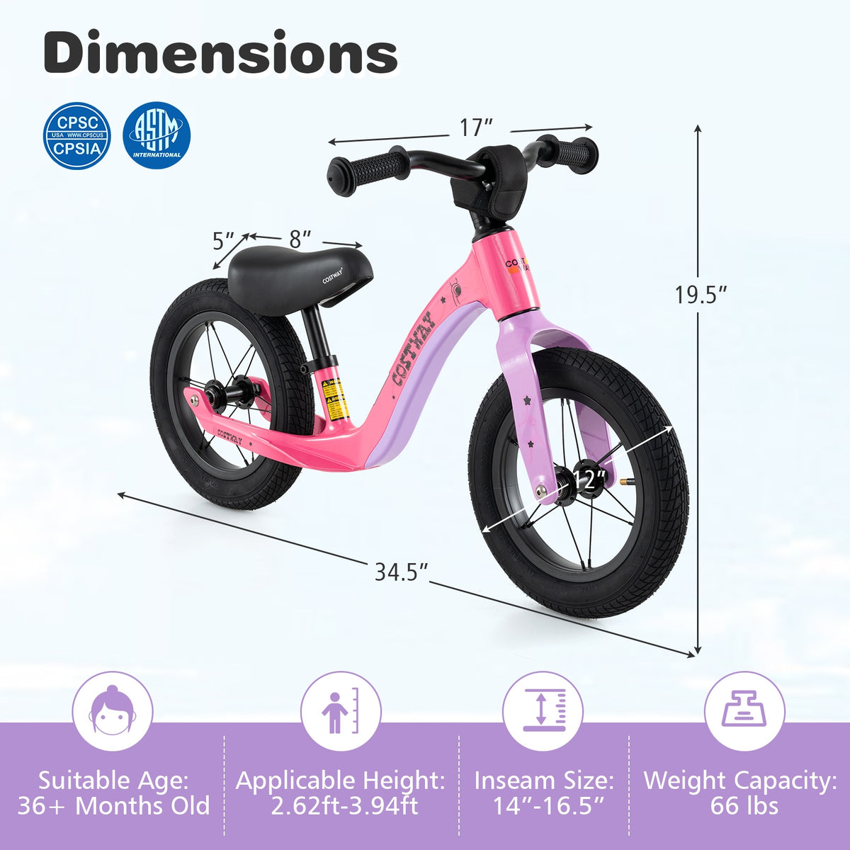 12-Inch Magnesium Alloy Balance Bike - Adjustable Seat & Handlebar