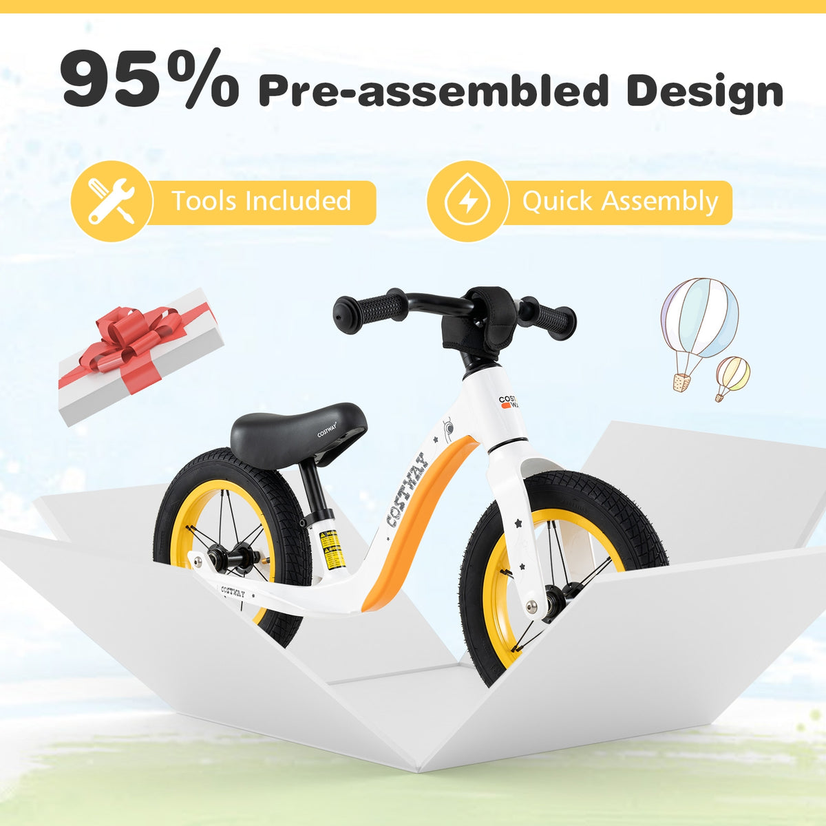 12-Inch Magnesium Alloy Balance Bike - Adjustable Seat & Handlebar