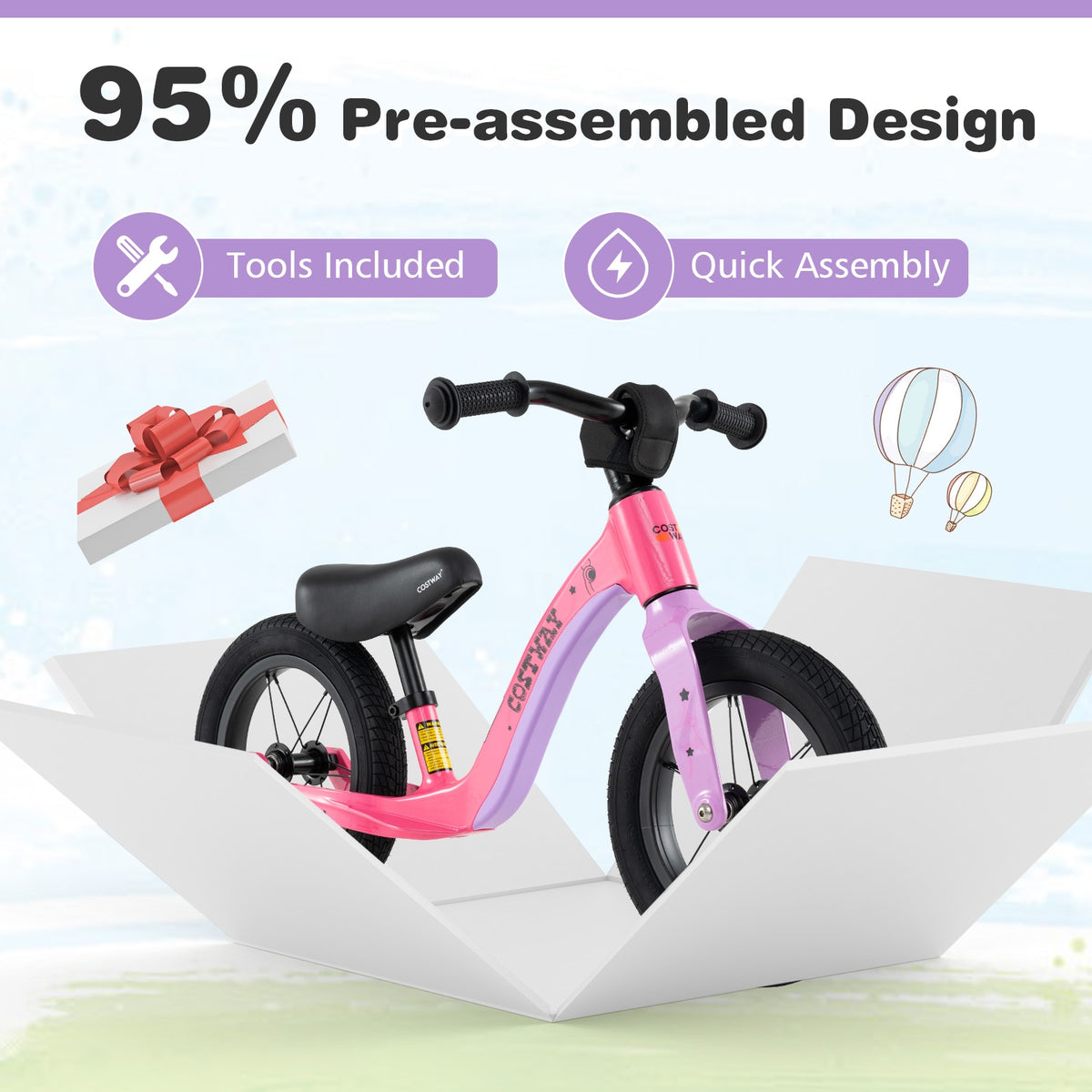 12-Inch Magnesium Alloy Balance Bike - Adjustable Seat & Handlebar