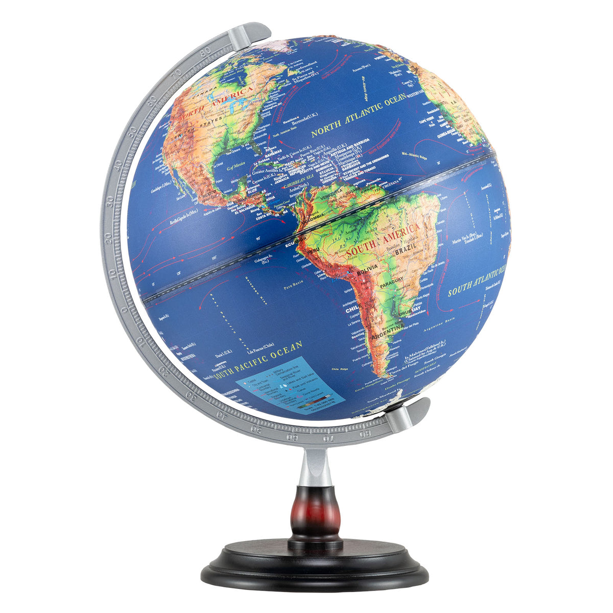 12-Inch Illuminated World Globe - Antique LED Night Lamp with Wood Base-Educational Toys-DECOROLALA