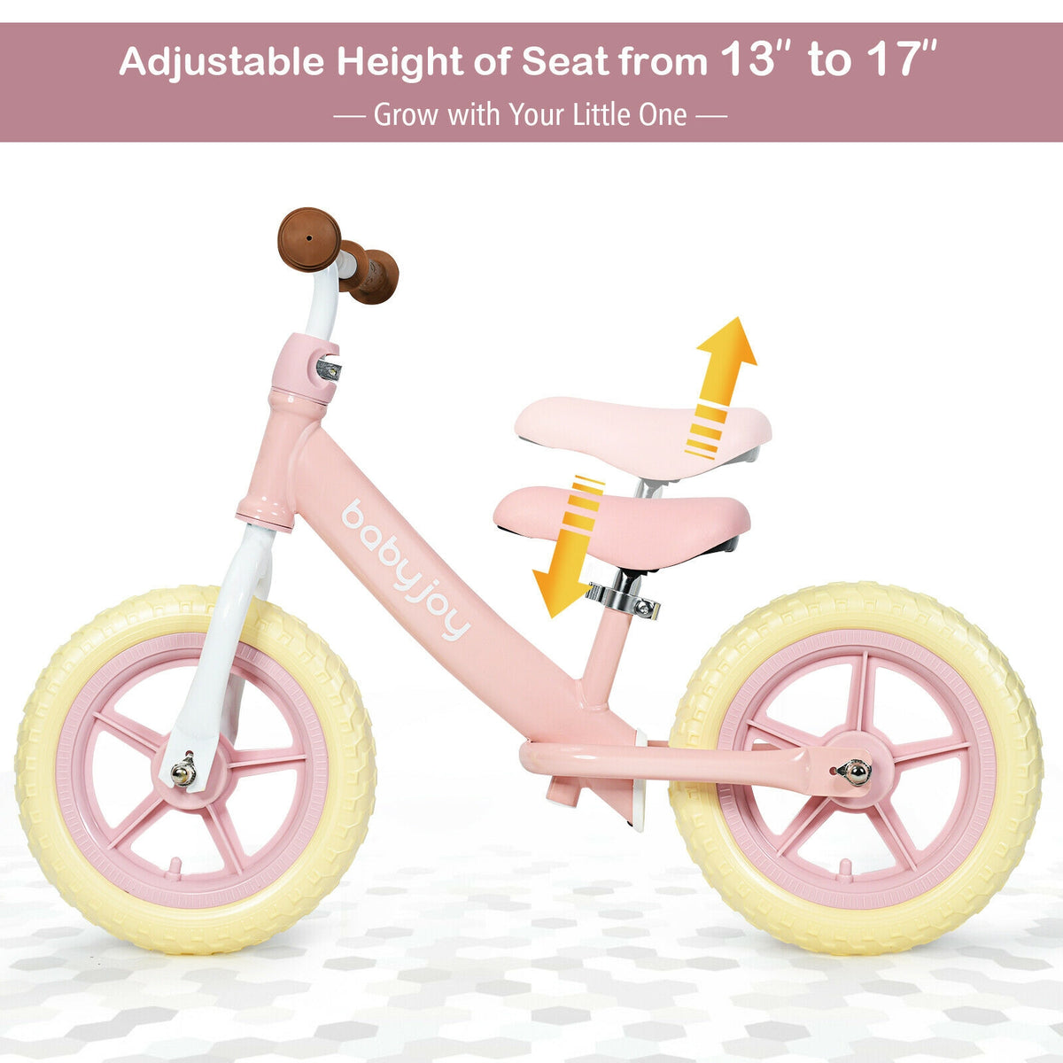 12 Inch Kids Balance No-Pedal Ride Pre Learn Bike with Adjustable Seat