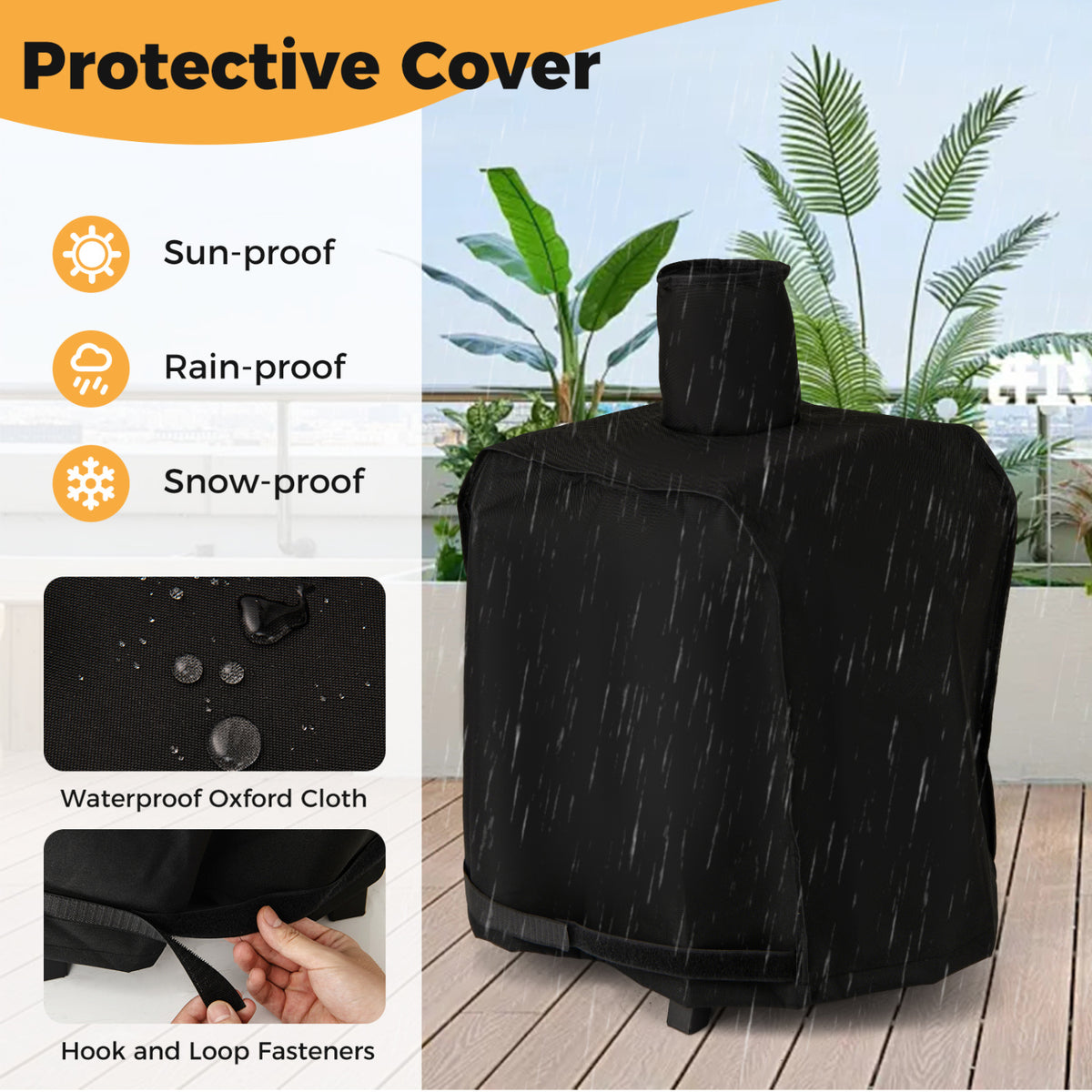 12 Inch Outdoor Pizza Oven with Pizza Stone for Patio Backyard Camping BBQ-Black-Outdoor Grills-DECOROLALA