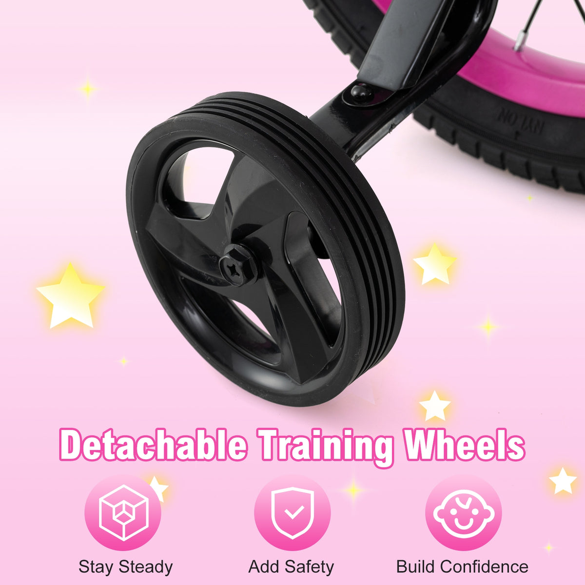 12" Kids Bike with Training Wheels and Basket - Ages 3-4 Years-Kids Bike-DECOROLALA