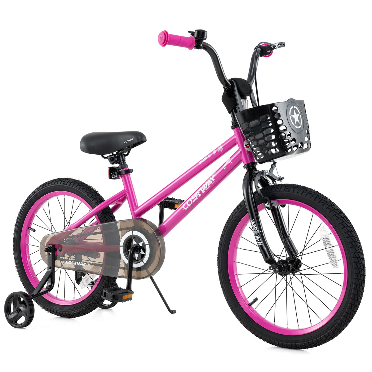 12" Kids Bike with Training Wheels and Basket - Ages 3-4 Years-Kids Bike-DECOROLALA