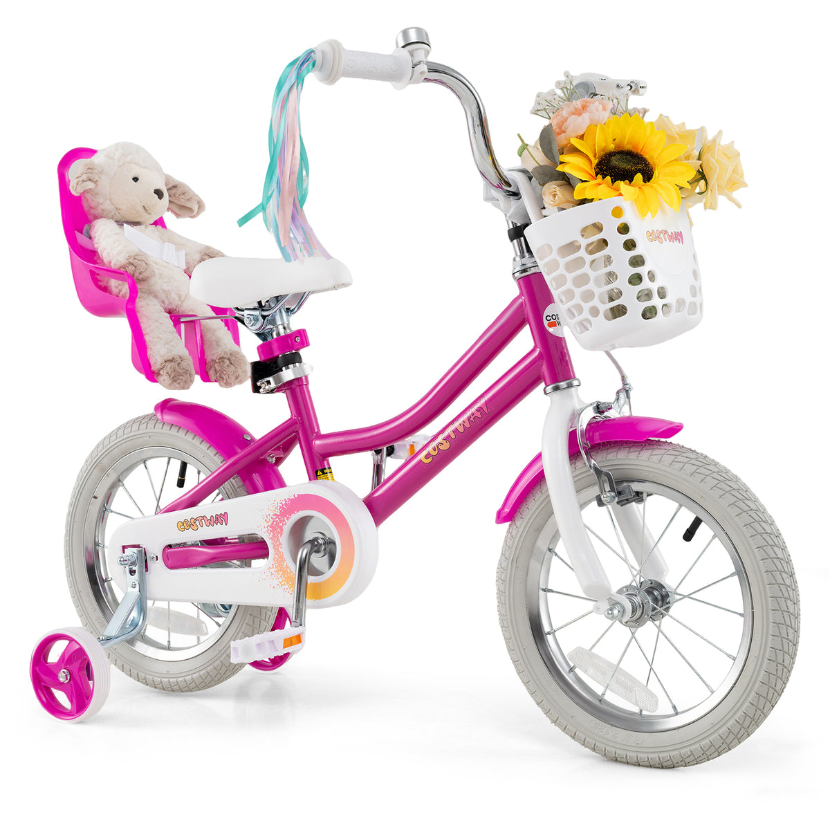 12" Kids Bike with Training Wheels and Dual Brake System-Kids Bike-DECOROLALA