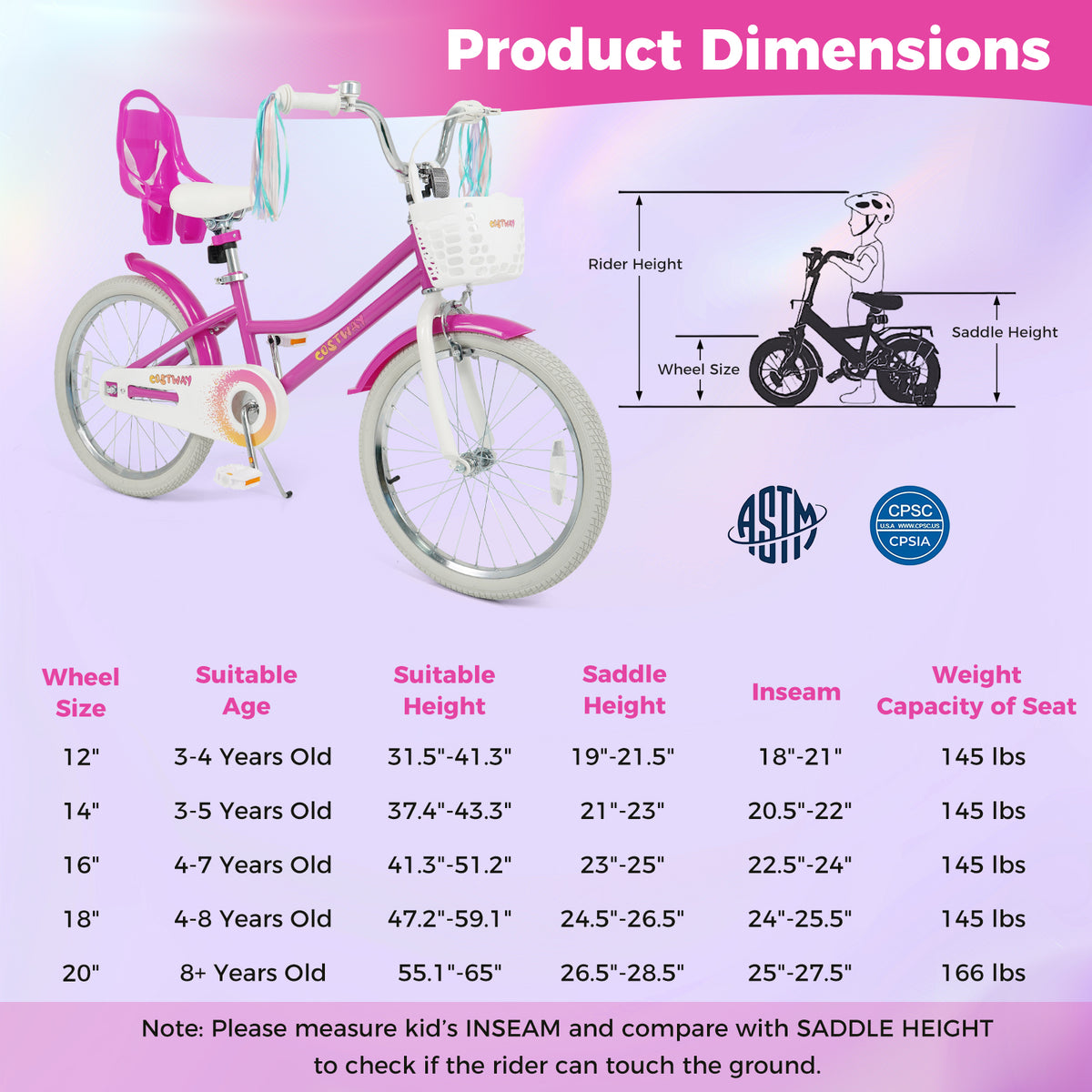 12" Kids Bike with Training Wheels and Dual Brake System-Kids Bike-DECOROLALA