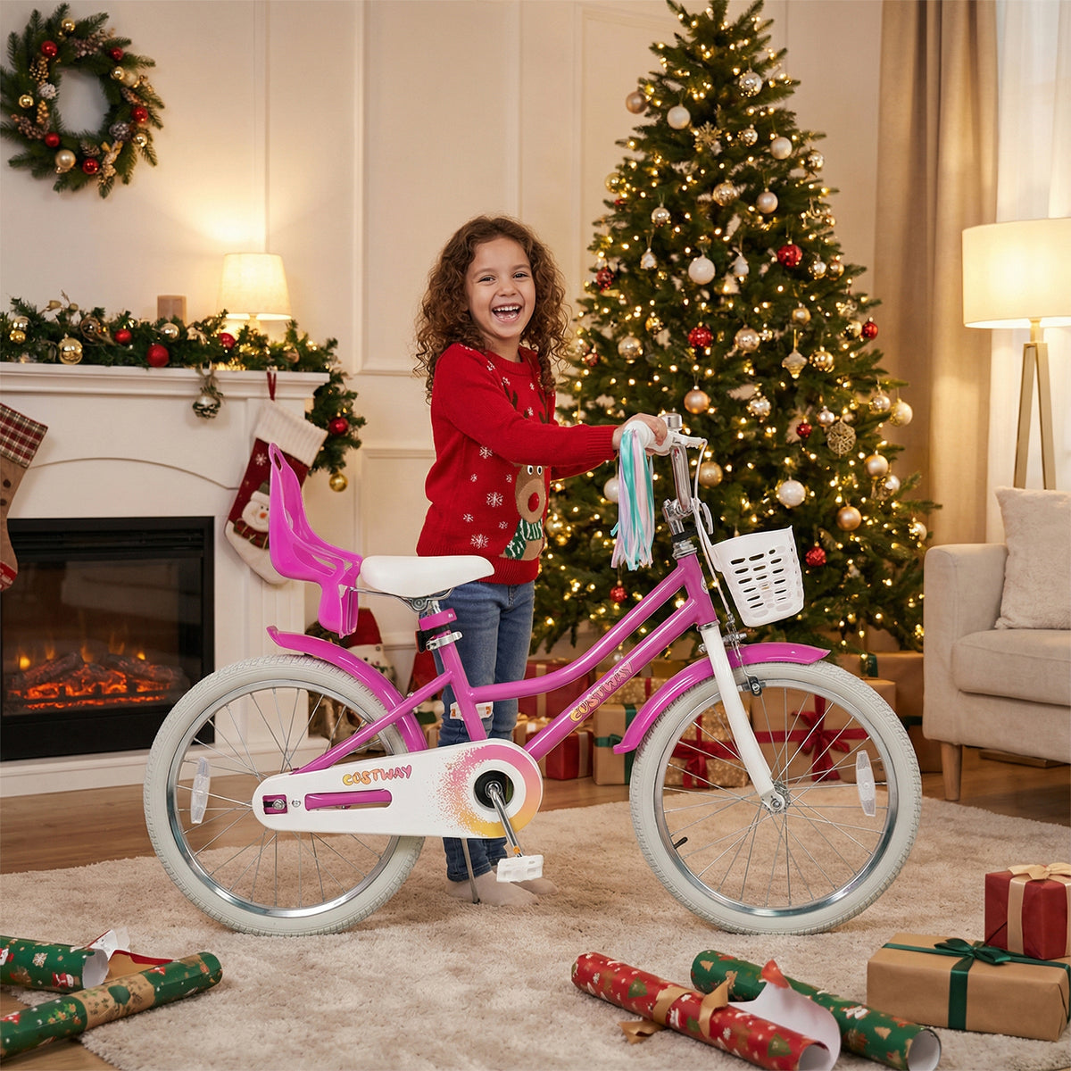 12" Kids Bike with Training Wheels and Dual Brake System-Kids Bike-DECOROLALA
