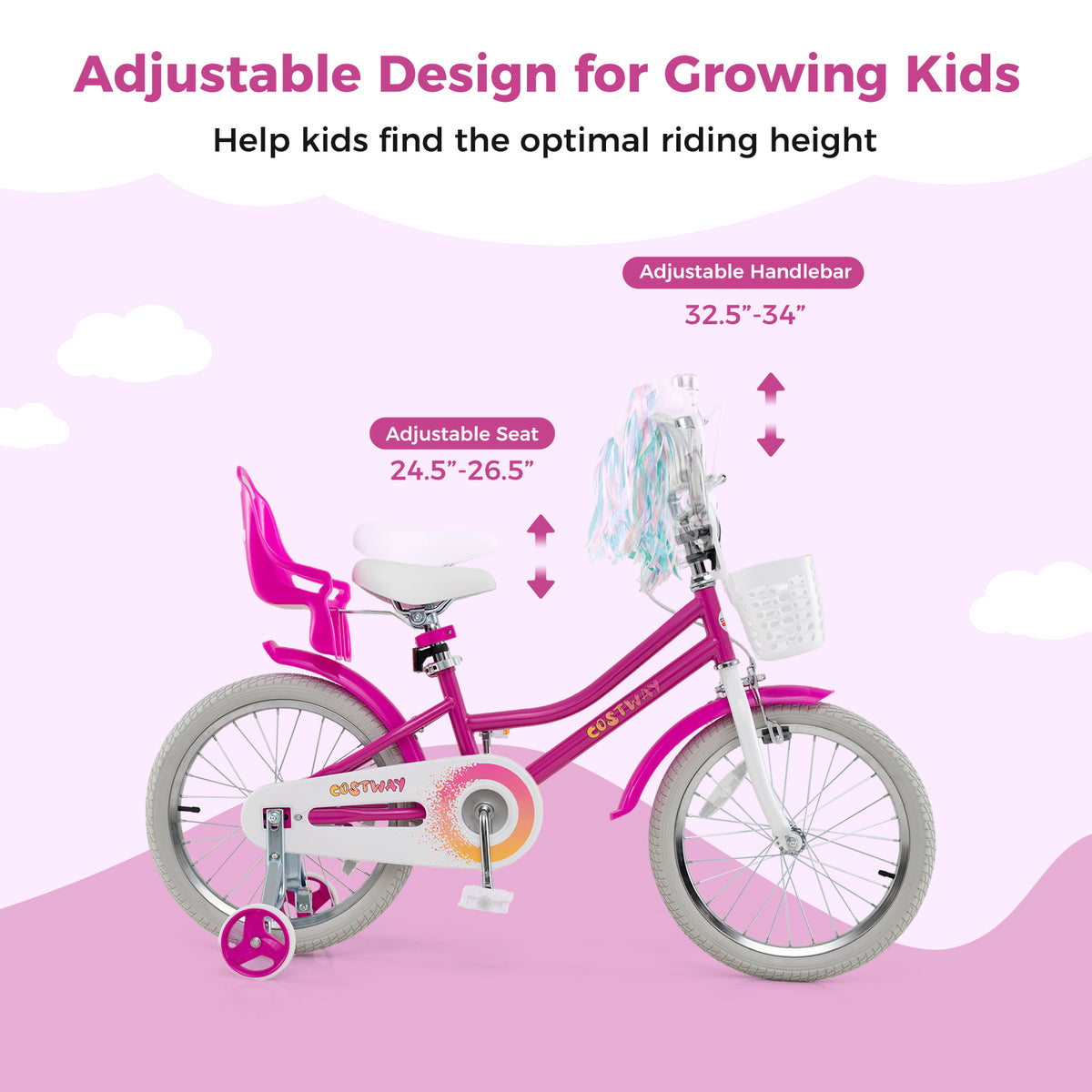 12" Kids Bike with Training Wheels and Dual Brake System-Kids Bike-DECOROLALA