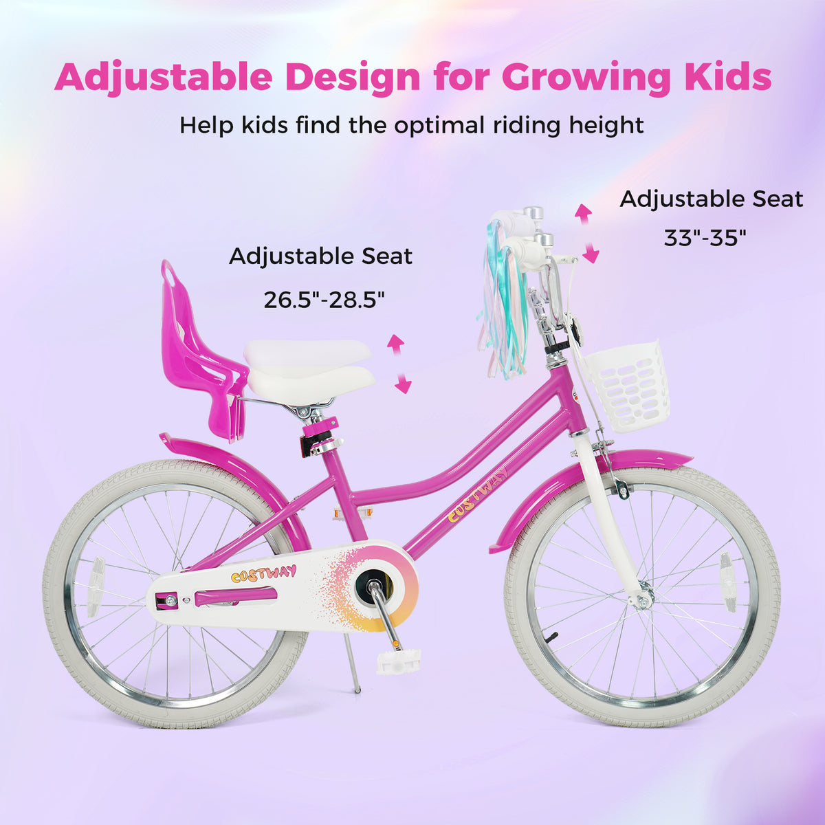 12" Kids Bike with Training Wheels and Dual Brake System-Kids Bike-DECOROLALA
