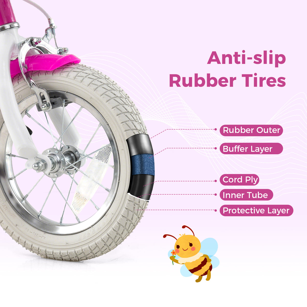 12" Kids Bike with Training Wheels and Dual Brake System-Kids Bike-DECOROLALA