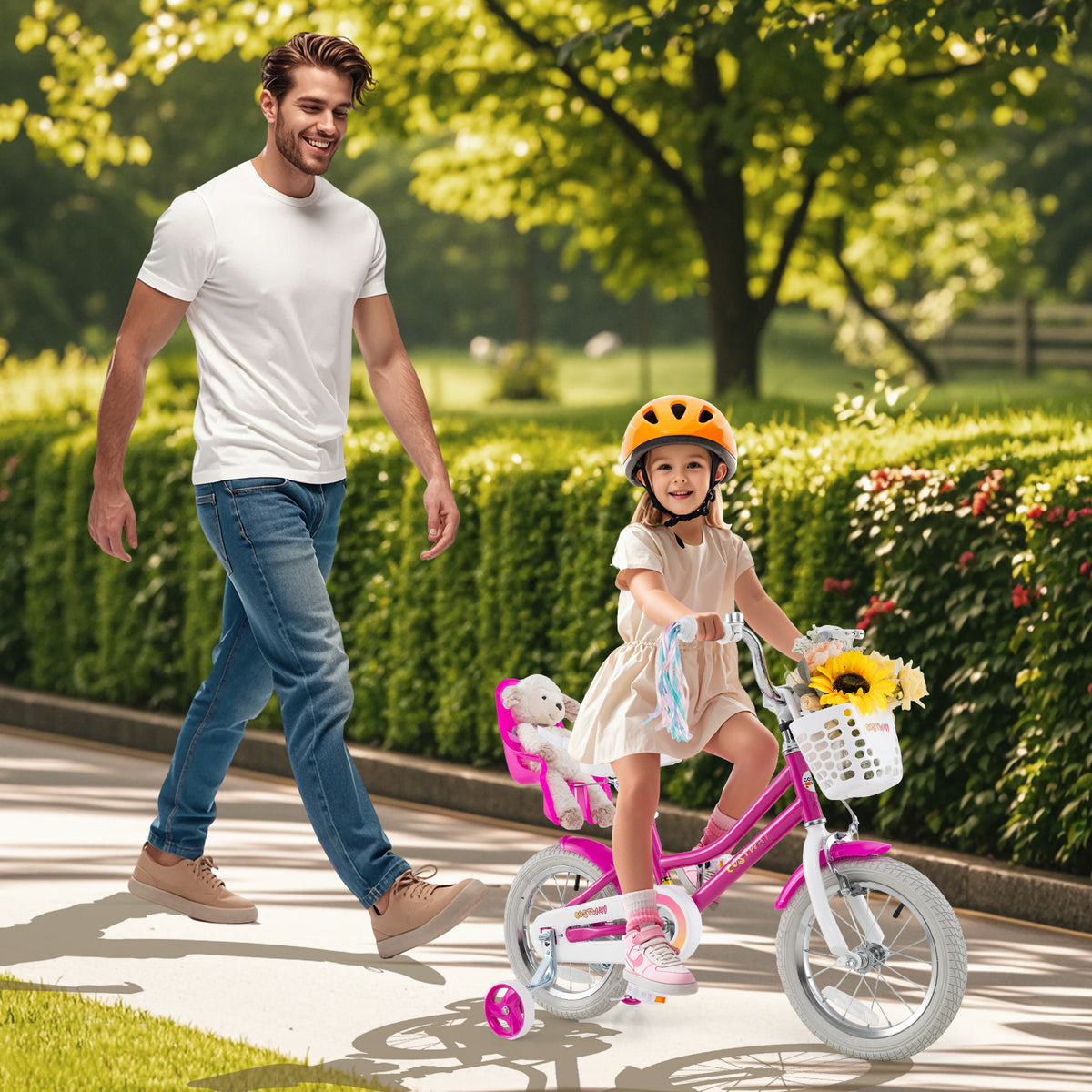 12" Kids Bike with Training Wheels and Dual Brake System-Kids Bike-DECOROLALA