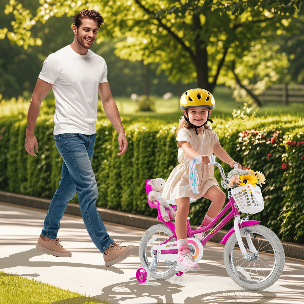 12" Kids Bike with Training Wheels and Dual Brake System-Kids Bike-DECOROLALA