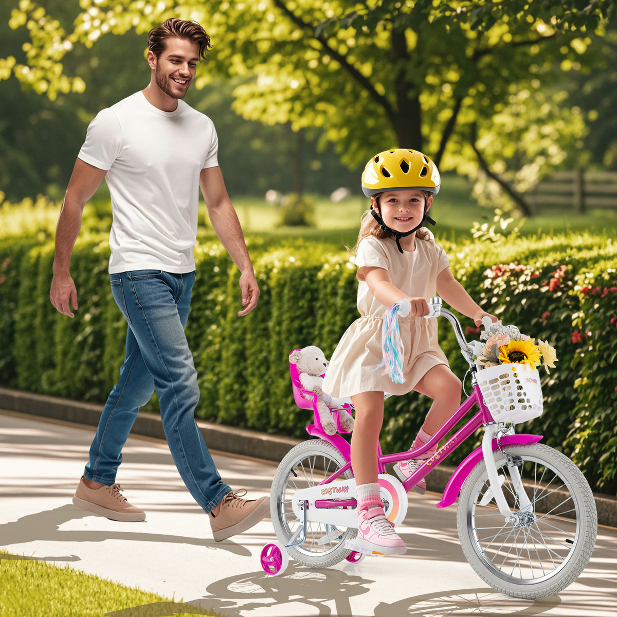 12" Kids Bike with Training Wheels and Dual Brake System-Kids Bike-DECOROLALA