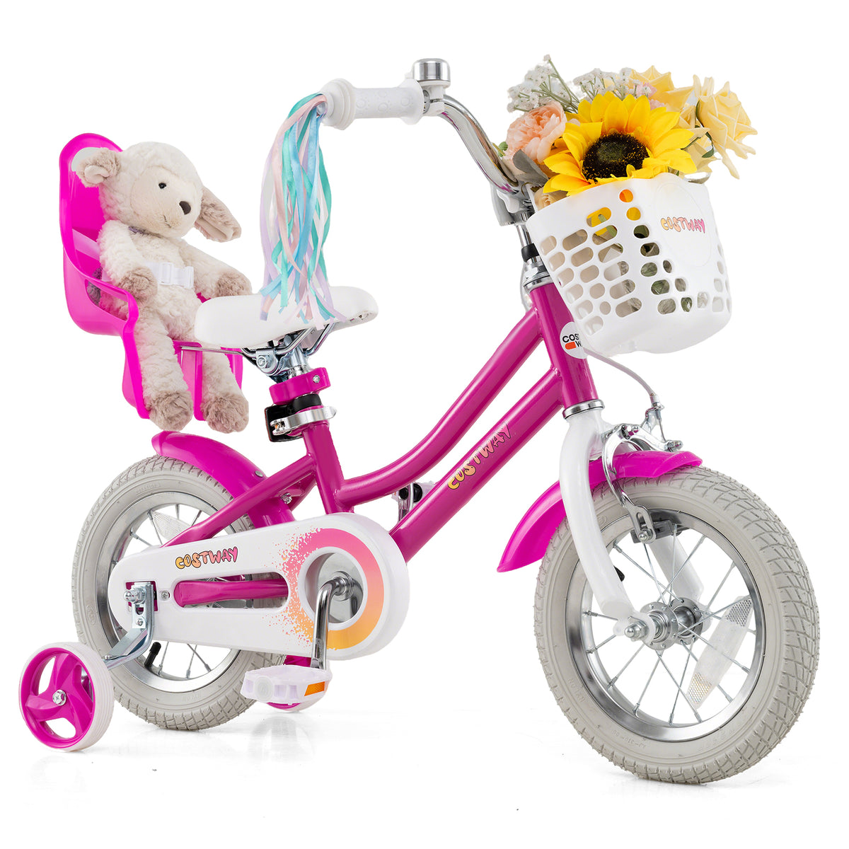 12" Kids Bike with Training Wheels and Dual Brake System-Kids Bike-DECOROLALA