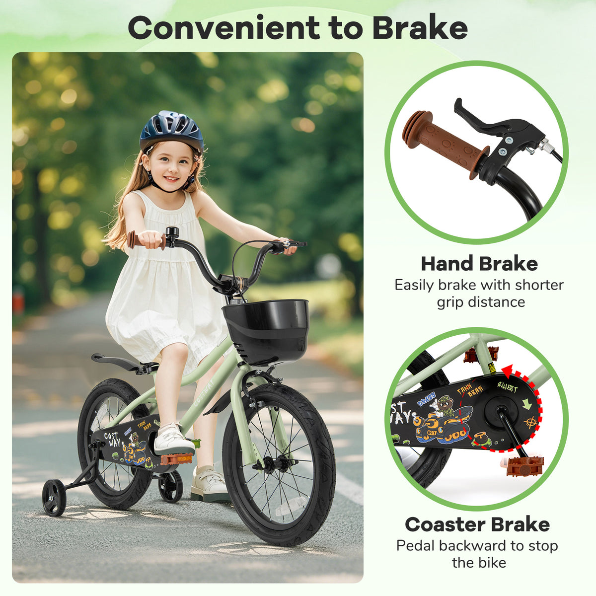 12" Kids Bike with Training Wheels for 3-4 Years Old-Kids Bike-DECOROLALA