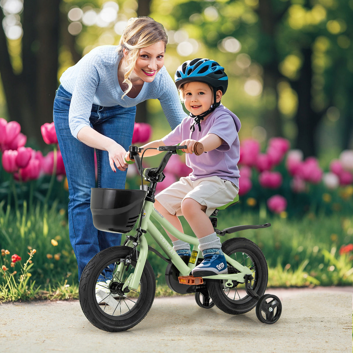 12" Kids Bike with Training Wheels for 3-4 Years Old-Kids Bike-DECOROLALA