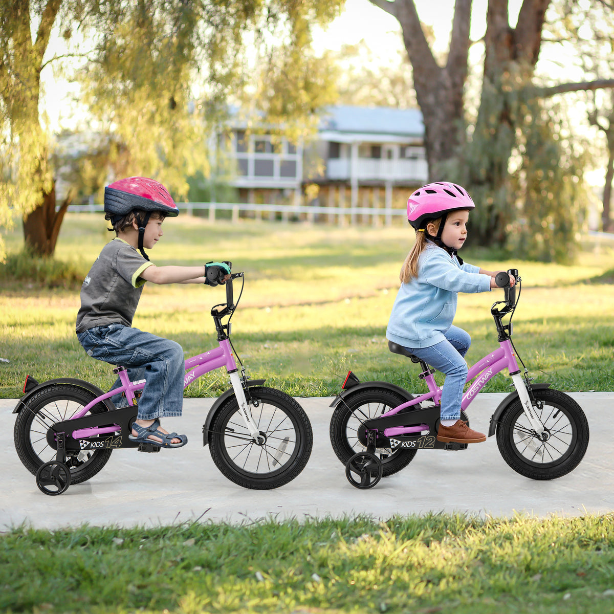 12" Kids Training Bicycle with Training Wheels for Ages 3-4-Kids Bike-DECOROLALA