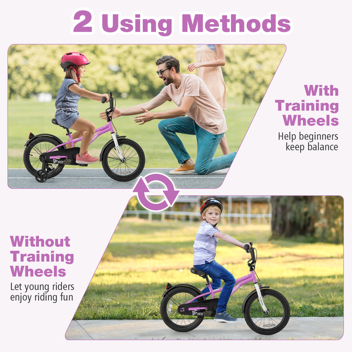 12" Kids Training Bicycle with Training Wheels for Ages 3-4-Kids Bike-DECOROLALA