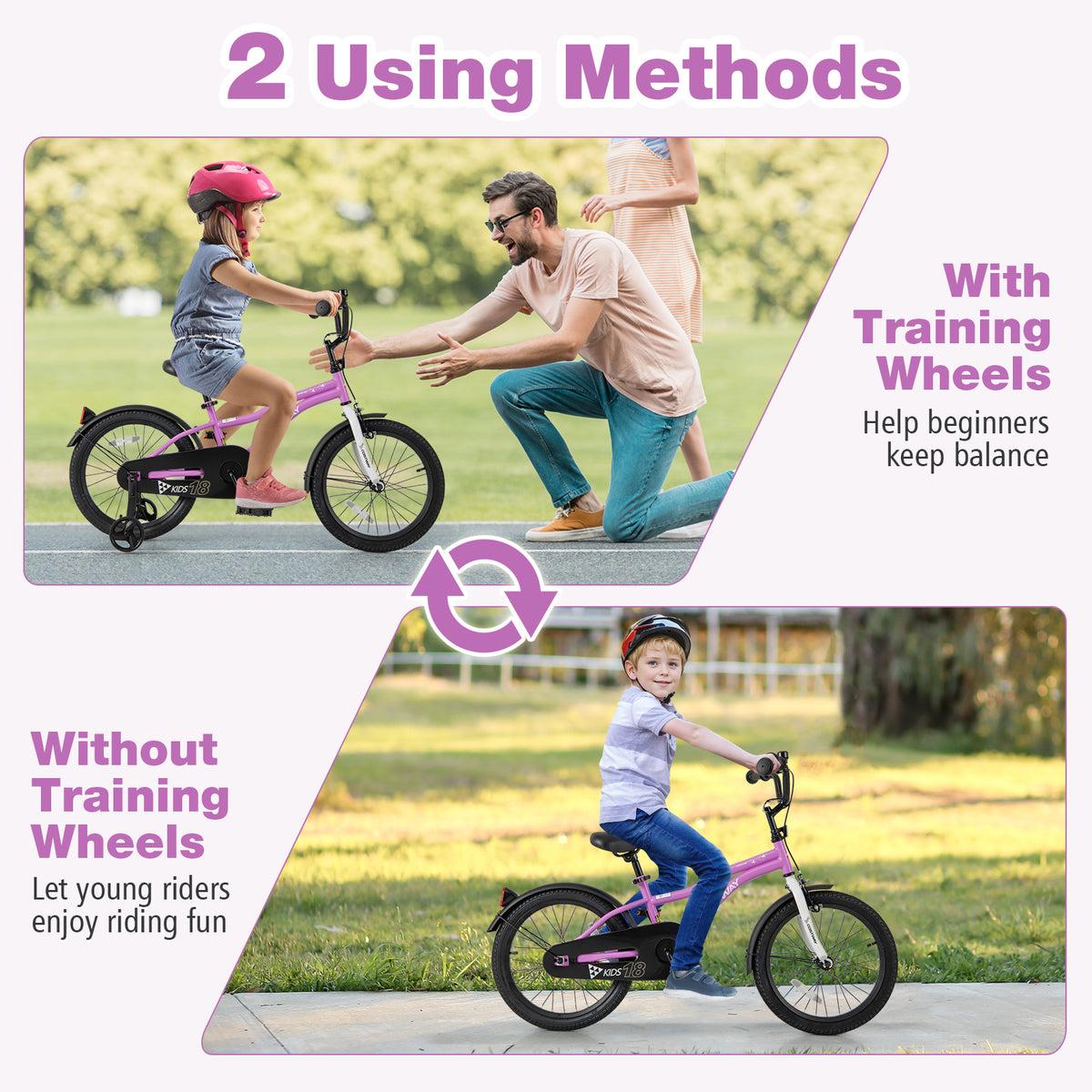 12" Kids Training Bicycle with Training Wheels for Ages 3-4-Kids Bike-DECOROLALA