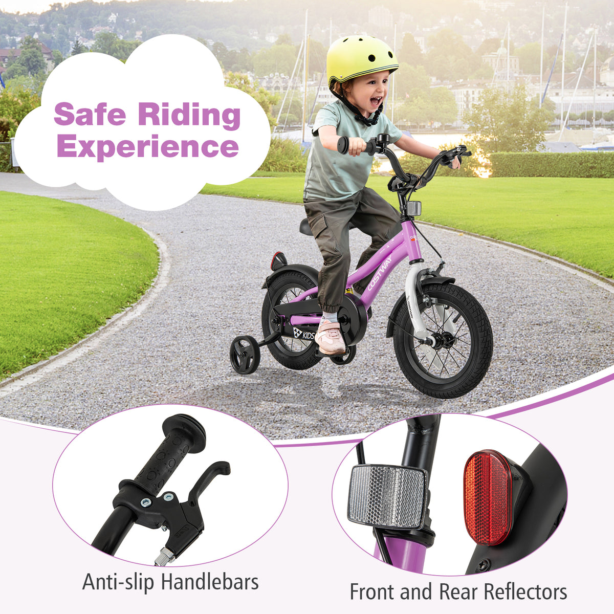 12" Kids Training Bicycle with Training Wheels for Ages 3-4-Kids Bike-DECOROLALA