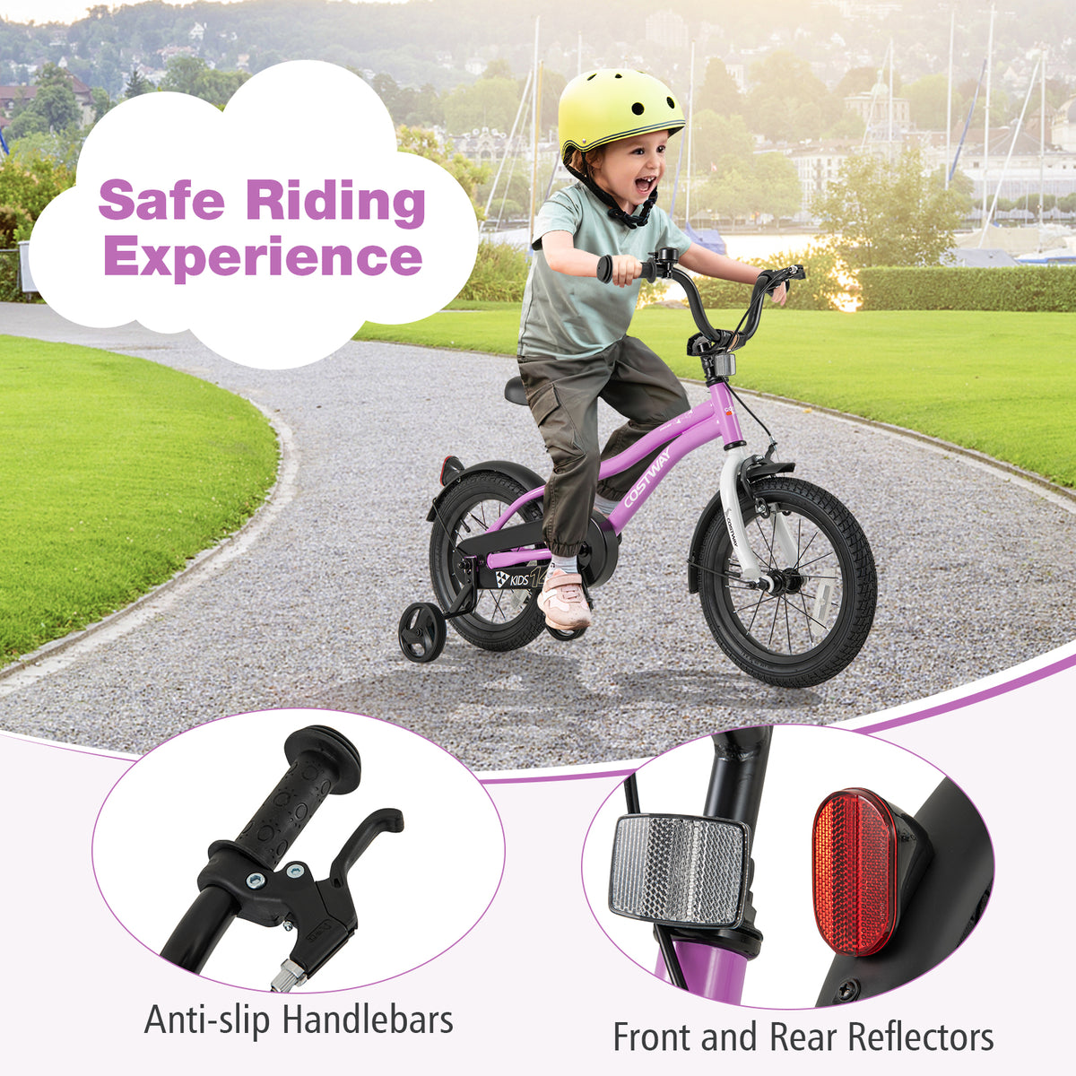 12" Kids Training Bicycle with Training Wheels for Ages 3-4-Kids Bike-DECOROLALA