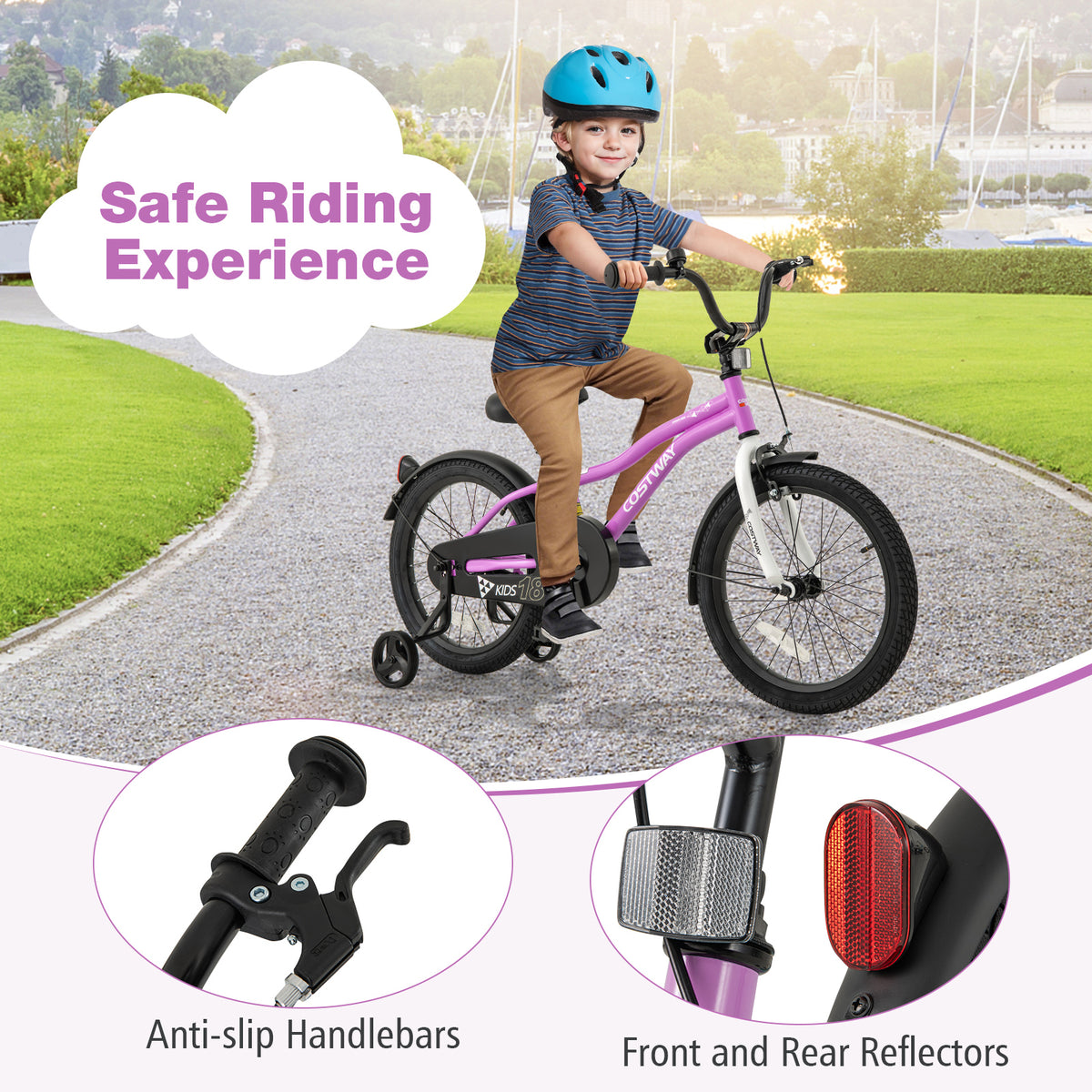 12" Kids Training Bicycle with Training Wheels for Ages 3-4-Kids Bike-DECOROLALA