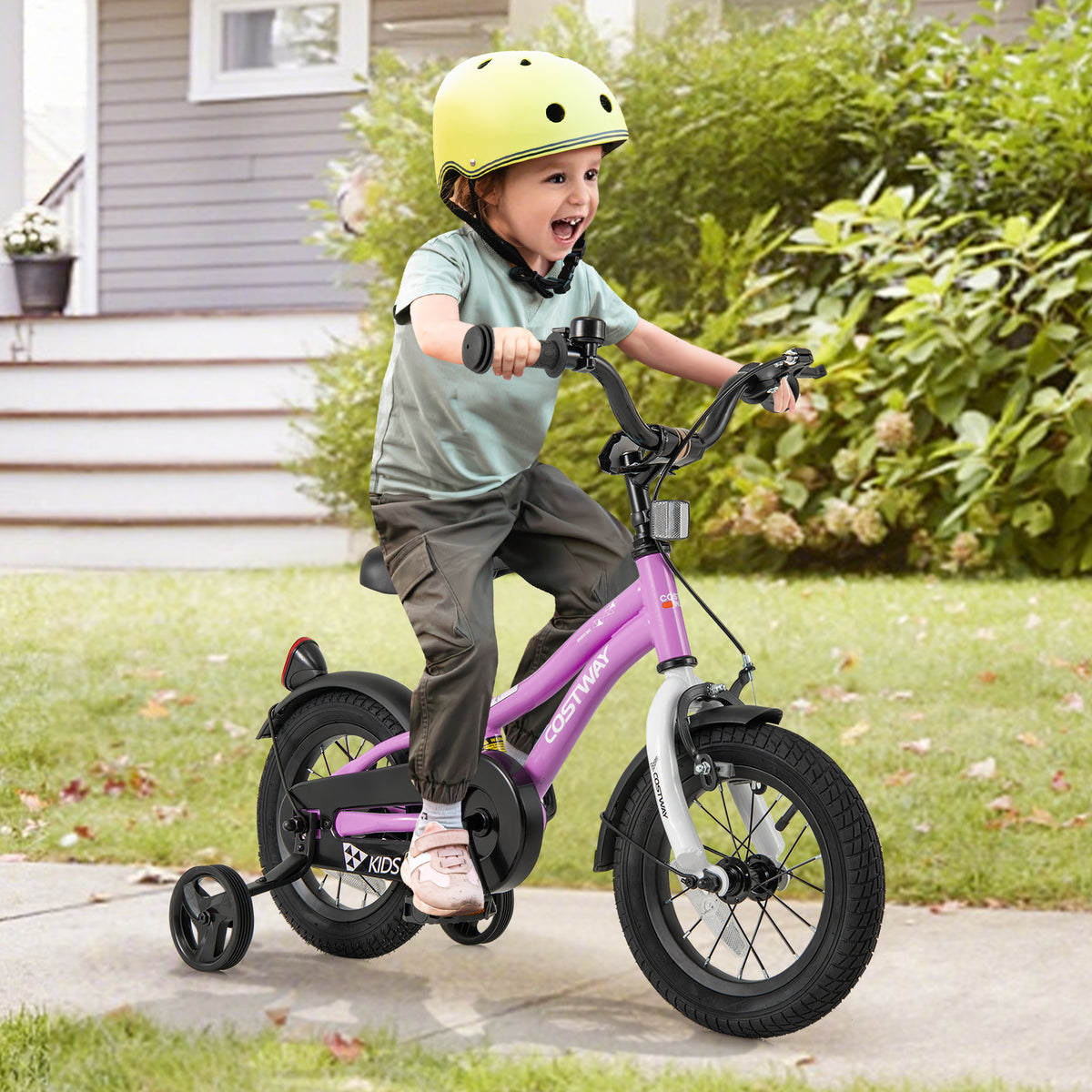 12" Kids Training Bicycle with Training Wheels for Ages 3-4-Kids Bike-DECOROLALA