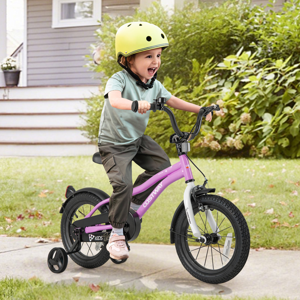 12" Kids Training Bicycle with Training Wheels for Ages 3-4-Kids Bike-DECOROLALA