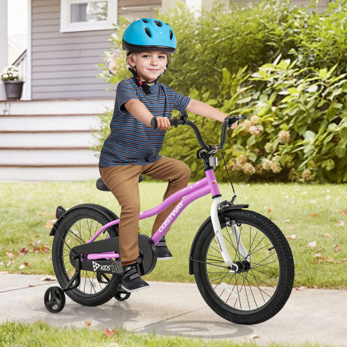 12" Kids Training Bicycle with Training Wheels for Ages 3-4-Kids Bike-DECOROLALA