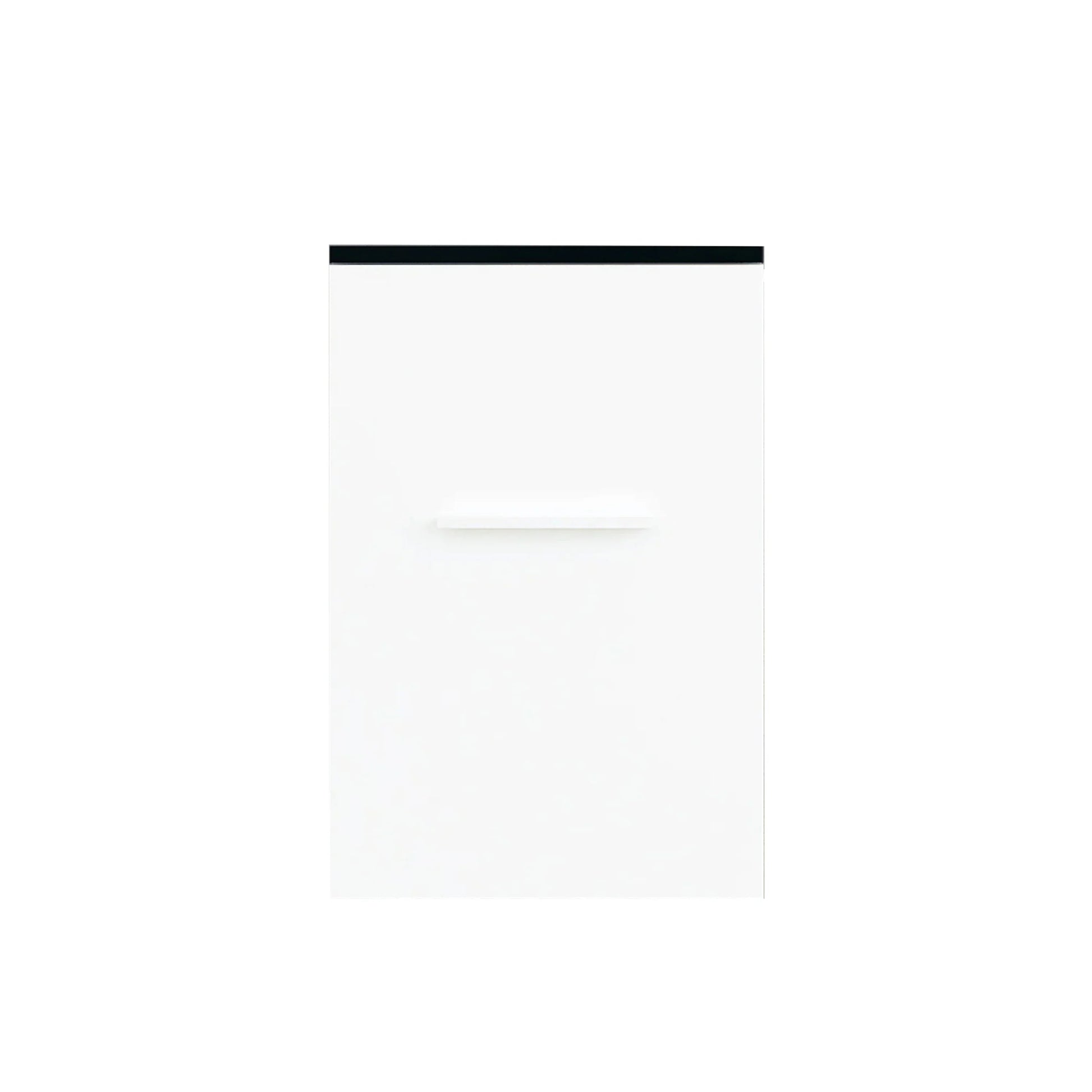 12" Matte White Wall Mount Middle Cabinet with Black Tempered Glass Countertop-Migration_Bathroom Vanities-DECOROLALA