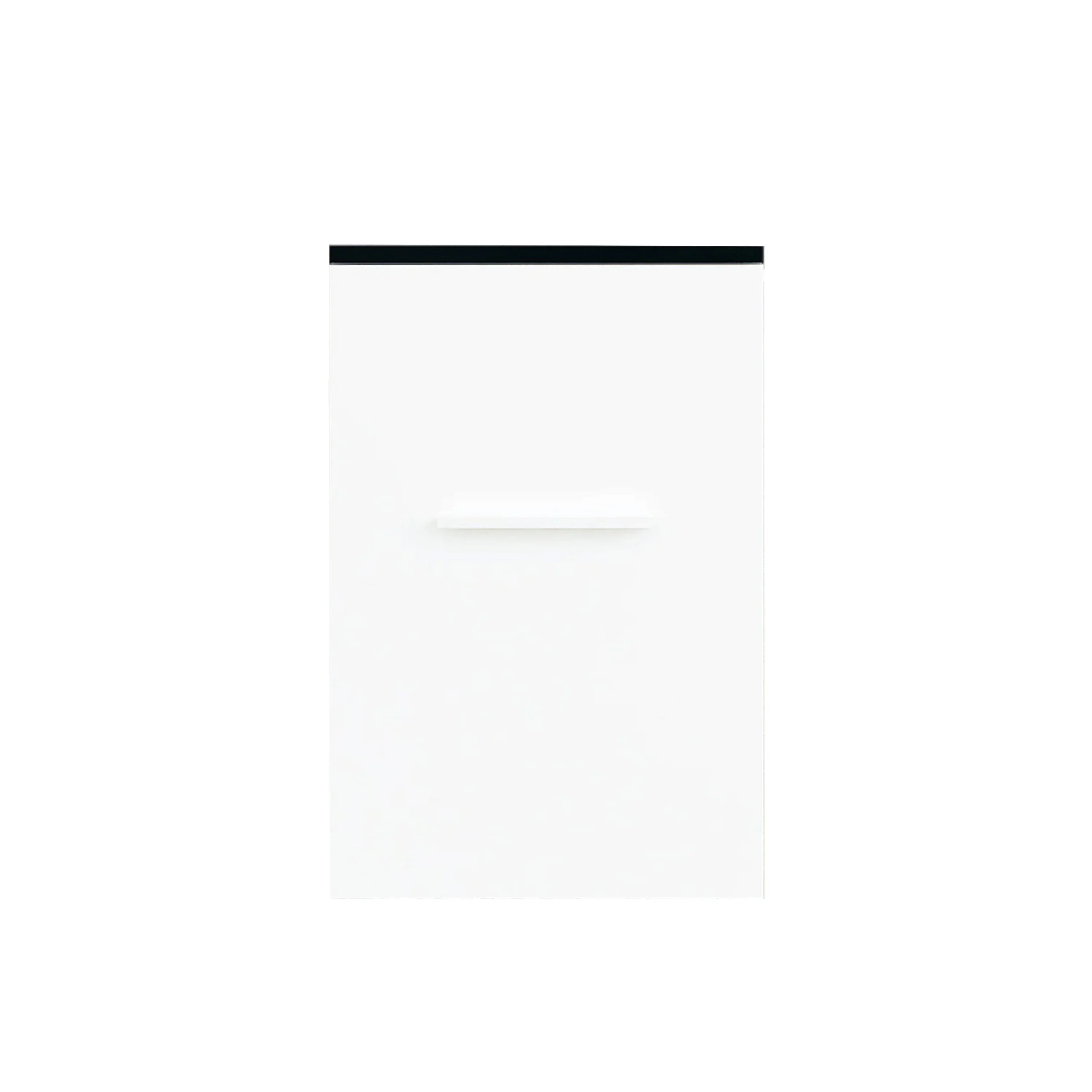 12" Matte White Wall Mount Middle Cabinet with Black Tempered Glass Countertop-Migration_Bathroom Vanities-DECOROLALA