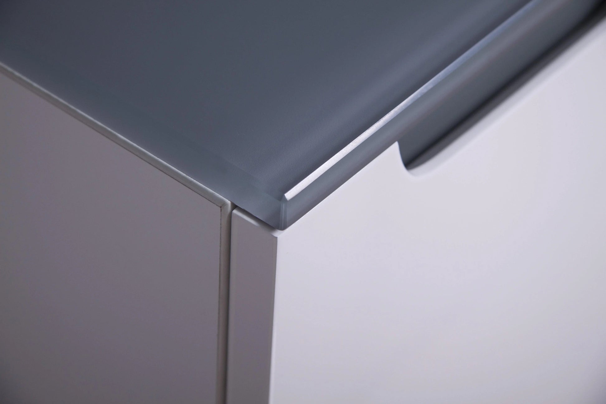 12" Matte White Wall Mount Storage with Green Glass Countertop Lima-Migration_Bathroom Vanities-DECOROLALA